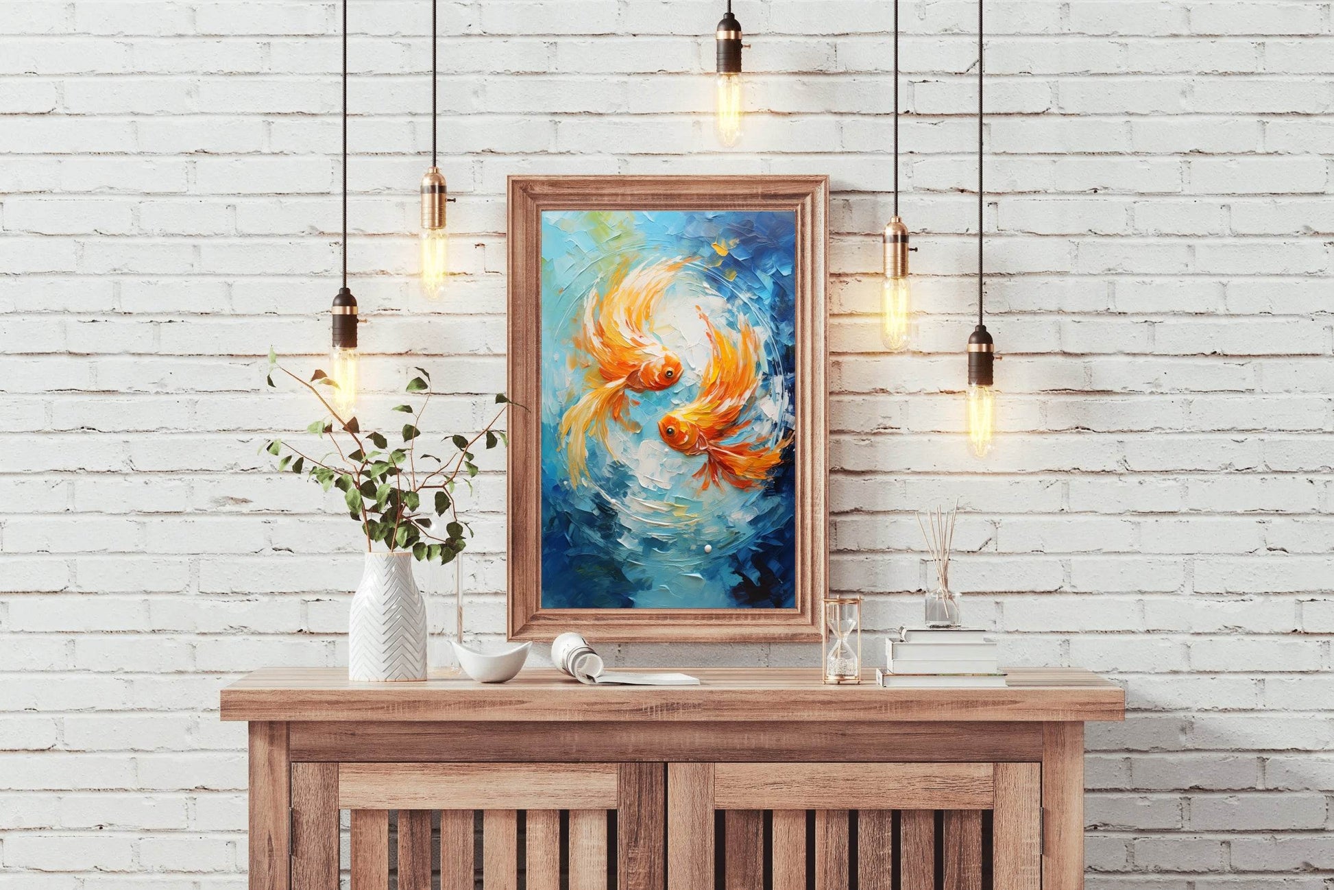 Goldfish Swimming Painting - beink online art store