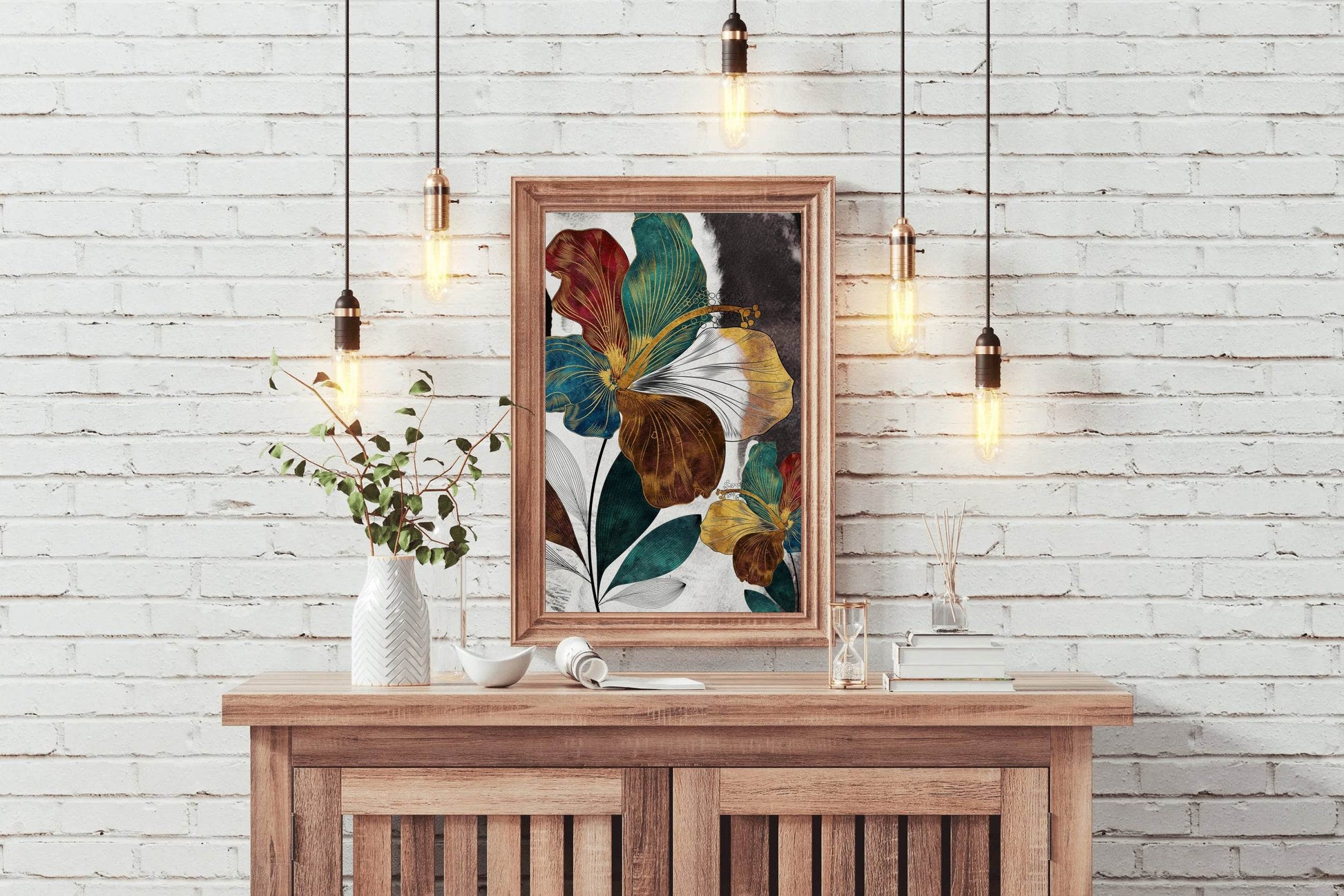 Floral Fusion - Multicolor Patels Modern Wall Art - beink online art store