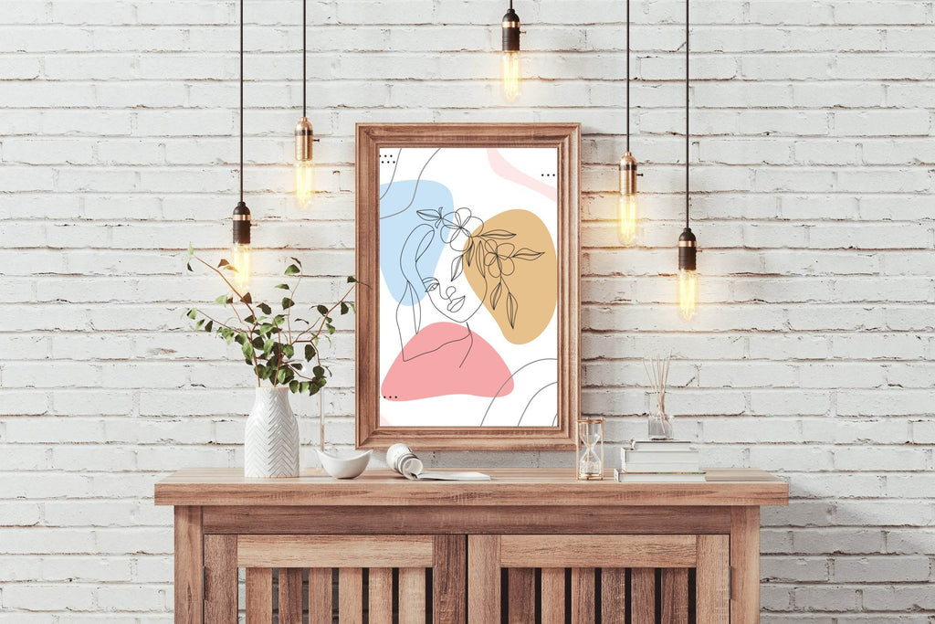 Beautiful Woman's Head Flower Wall Art - beink online art store