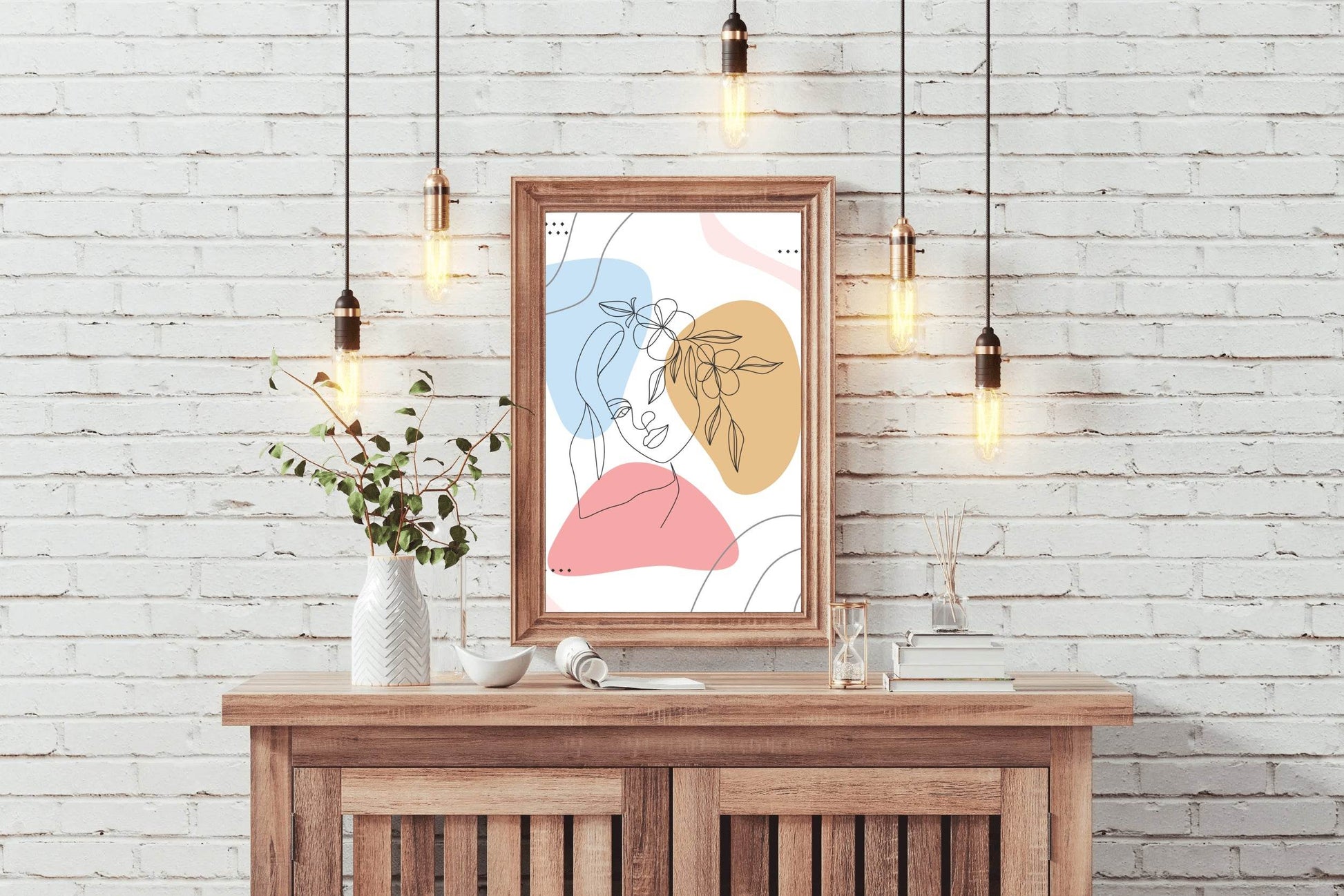 Beautiful Woman's Head Flower Wall Art - beink online art store
