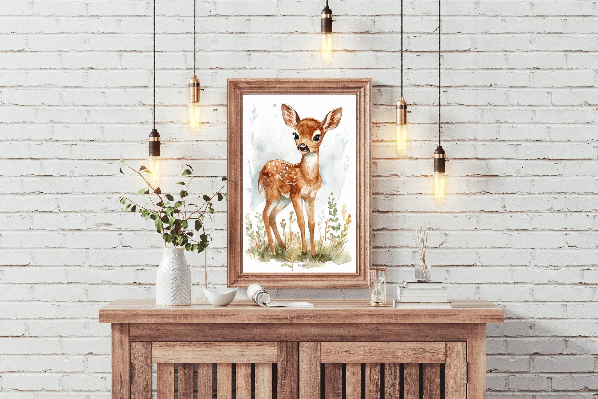 Painting of Watercolor Deer - beink online art store