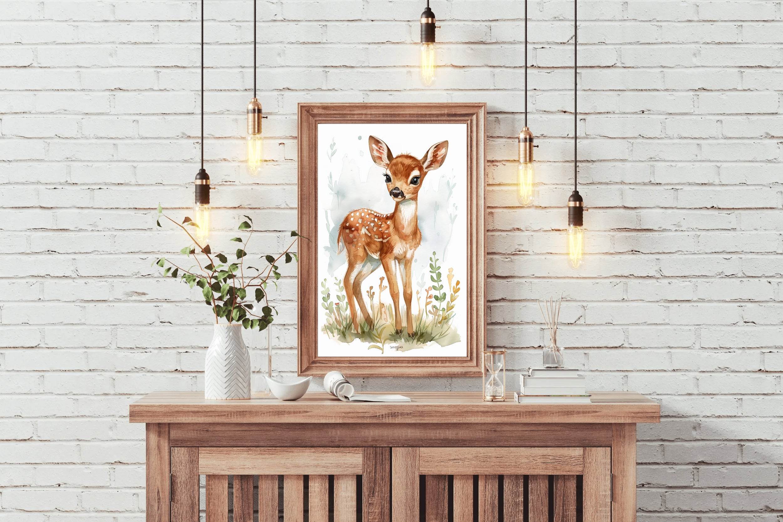 Painting of Watercolor Deer - beink online art store