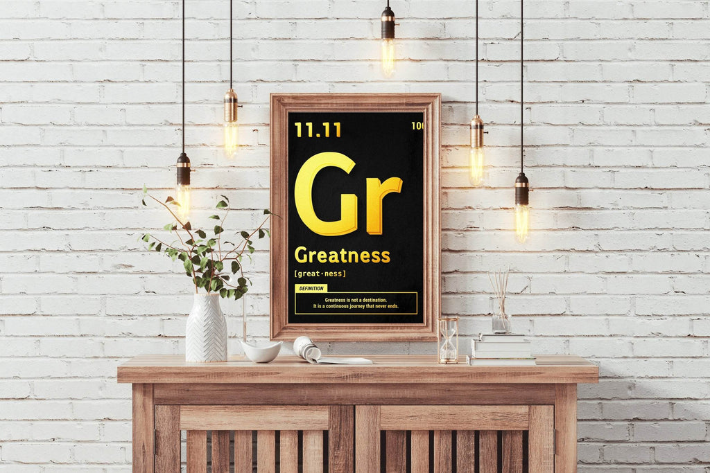 11.11 Greatness Motivational Gold Wall Art - beink online art store