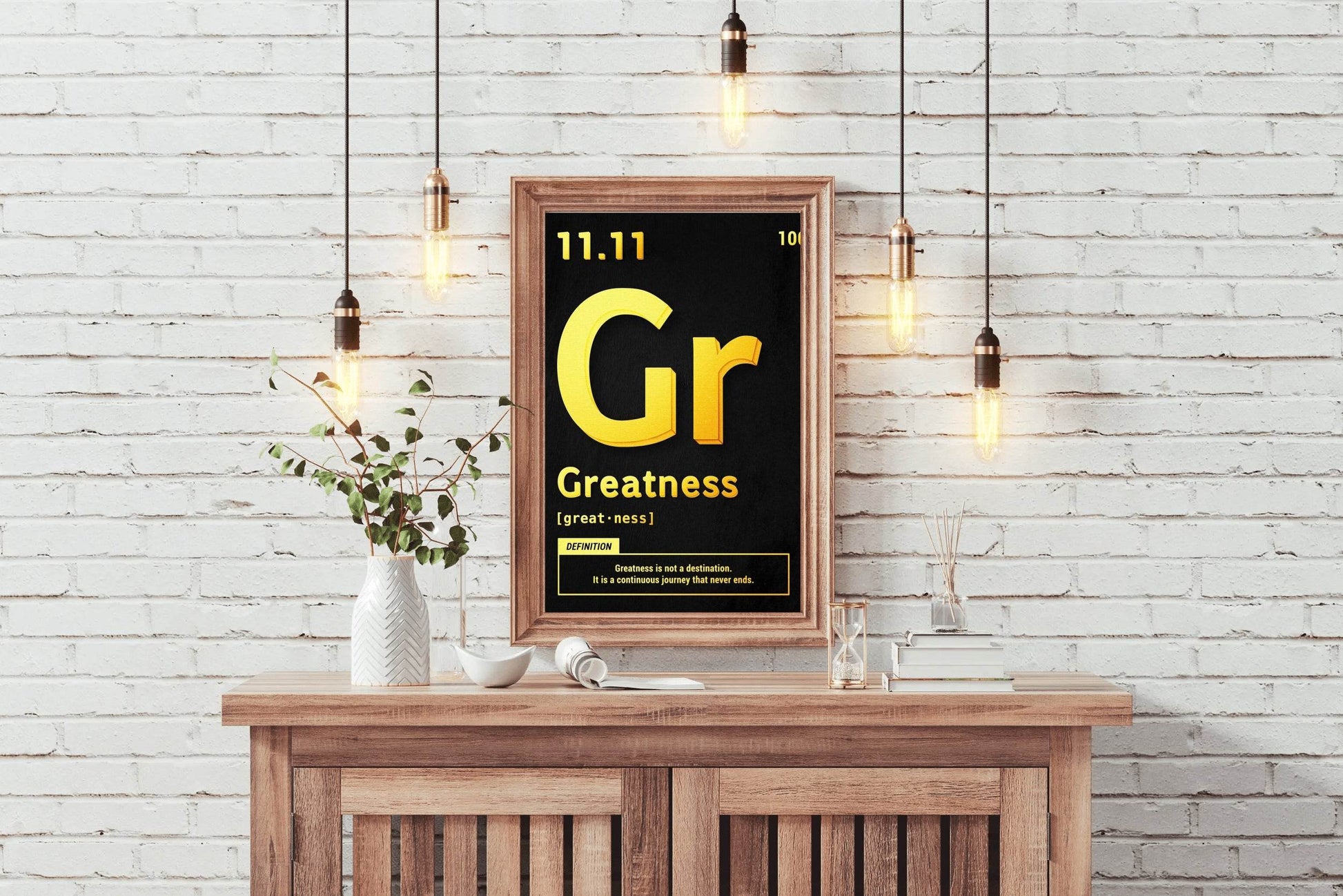 11.11 Greatness Motivational Gold Wall Art - beink online art store
