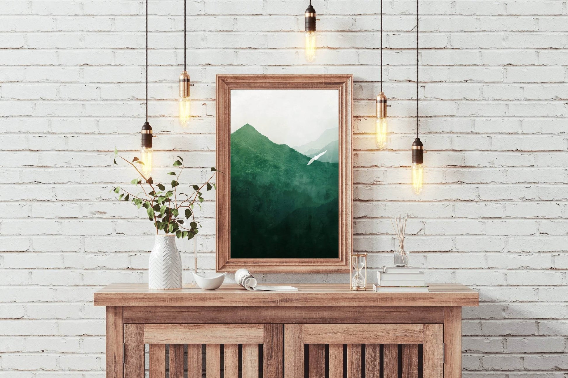 Mountain Forest Painting Wall Art - beink online art store