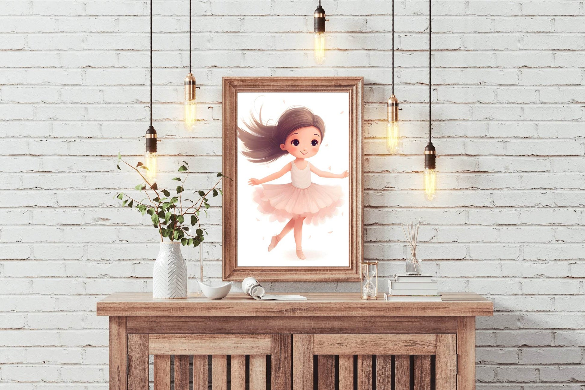 Cute Little Cartoon Girl Bellet Dancing - beink online art store