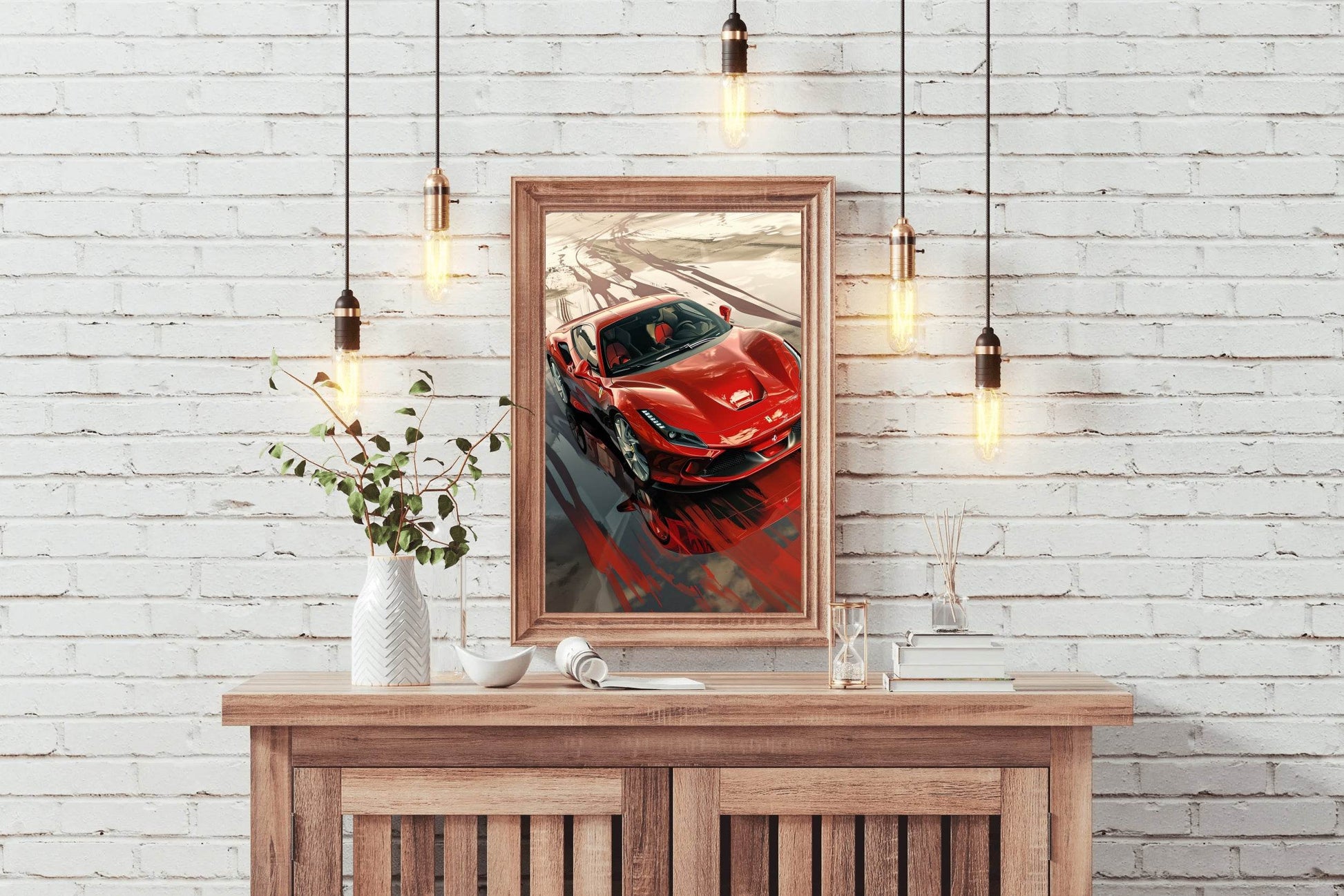 Ferrari F8 Full Red Wall Art - beink online art store