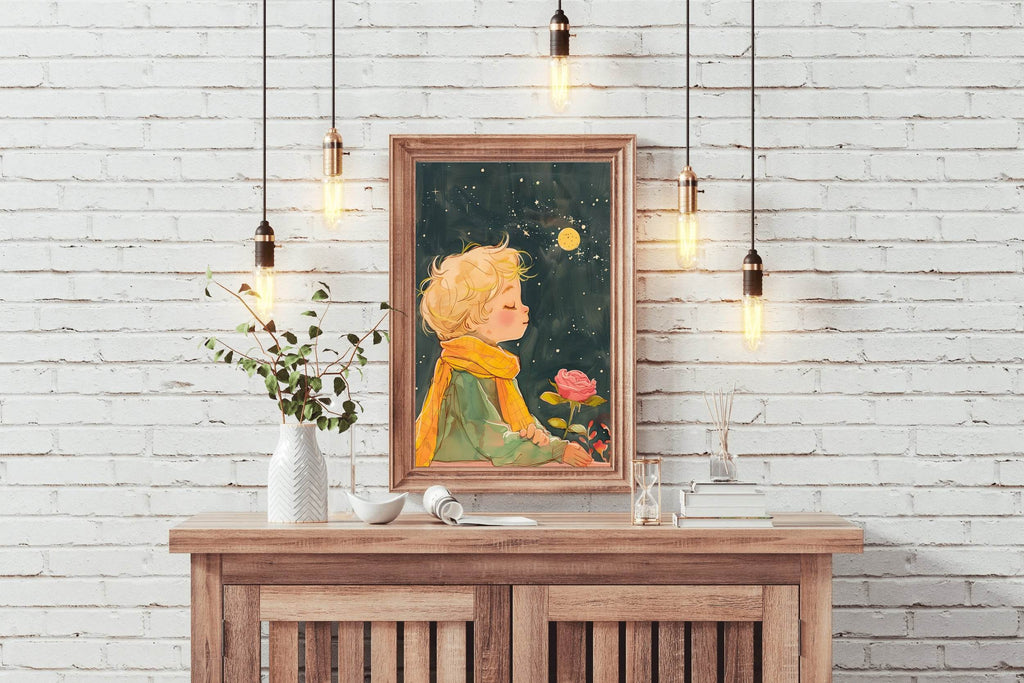 Painting of a Girl With Moon Background - beink online art store