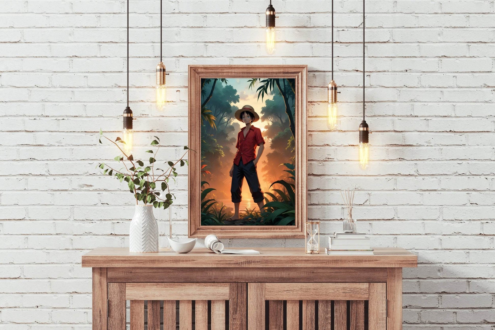 Monkey D. Luffy in Jungle Anime Wall Art - beink online art store