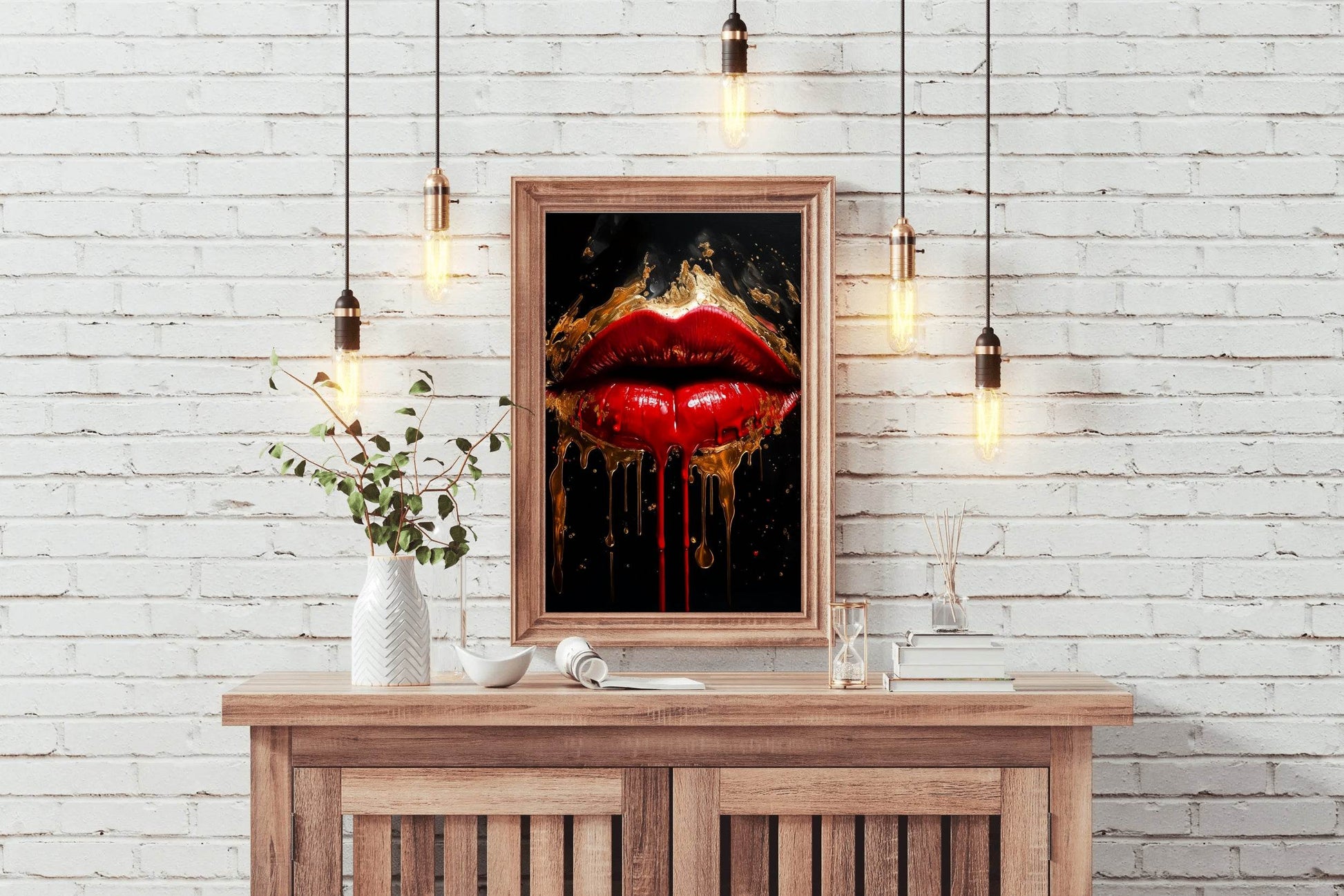 Oil Painting Of A Beautiful Woman's Lips - beink online art store