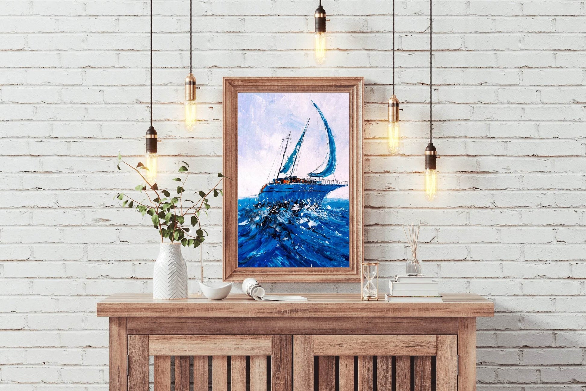 Sailing Ship in A Storm Wall Art - beink online art store