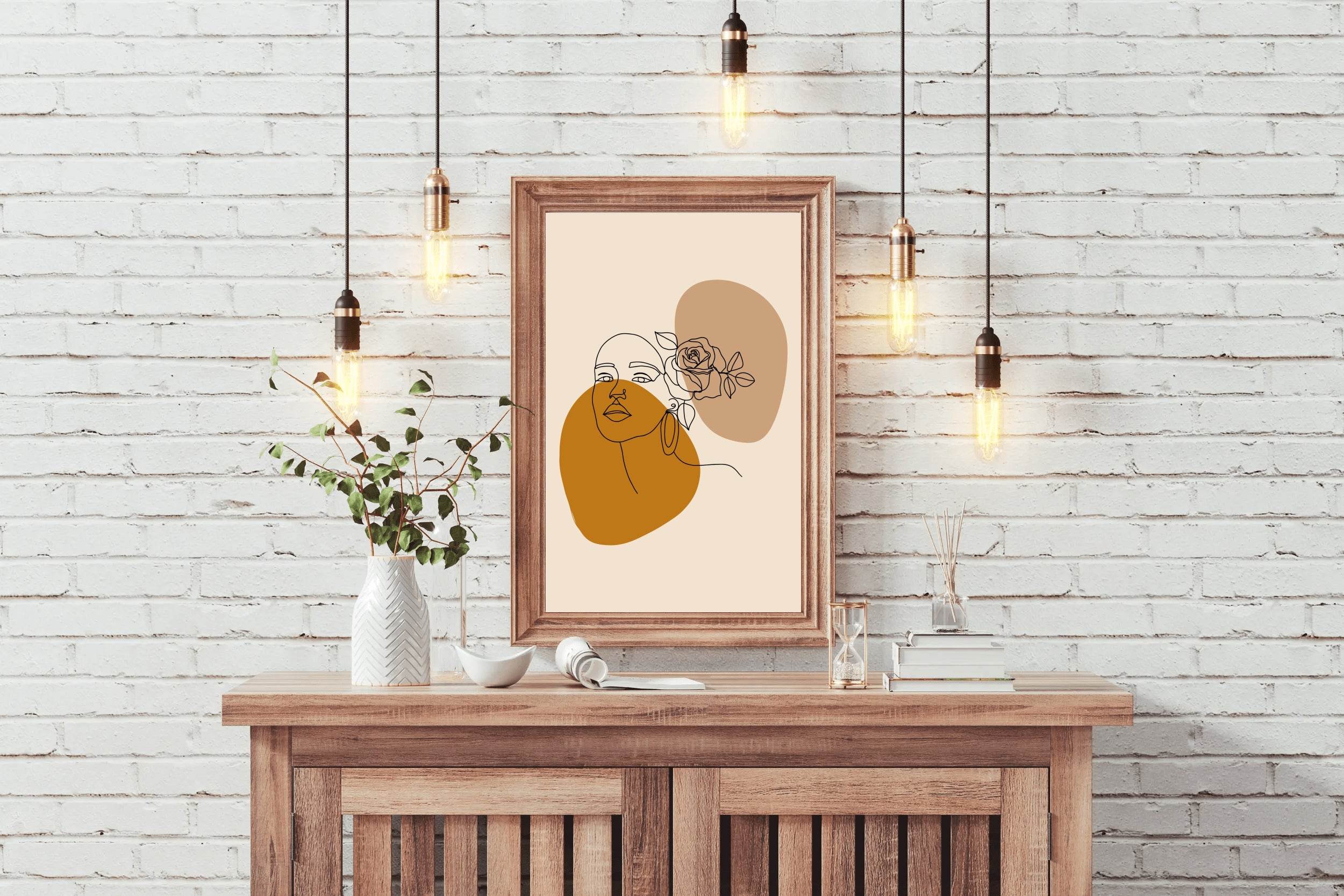 Line Rose Hairpin Wall Art - beink online art store