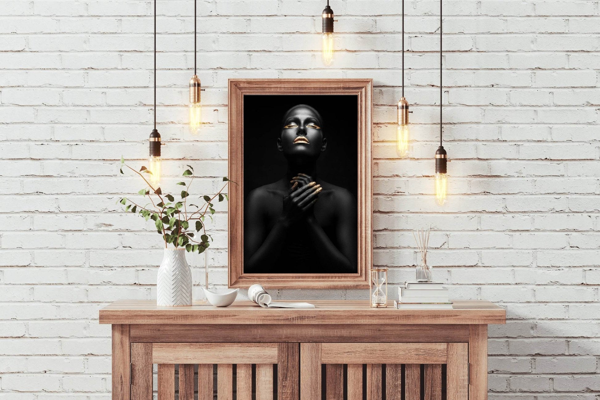 Black Woman Worshiping Wall Art - beink online art store