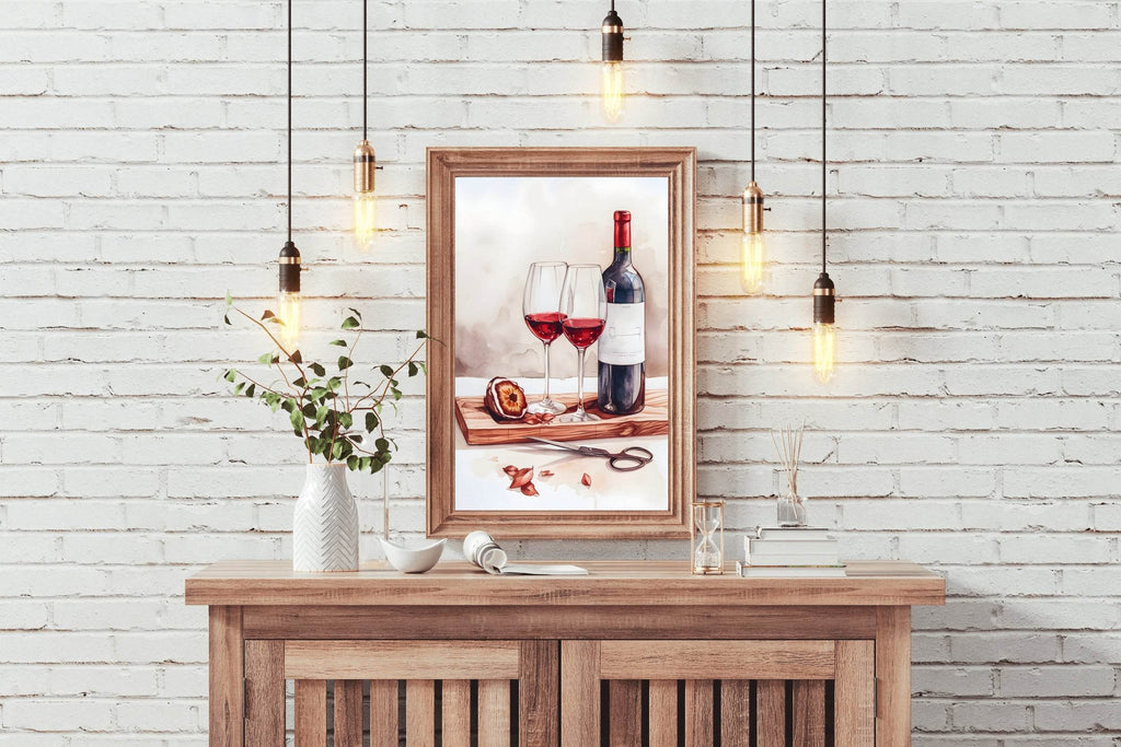Red Wine Watercolor Painting - beink online art store
