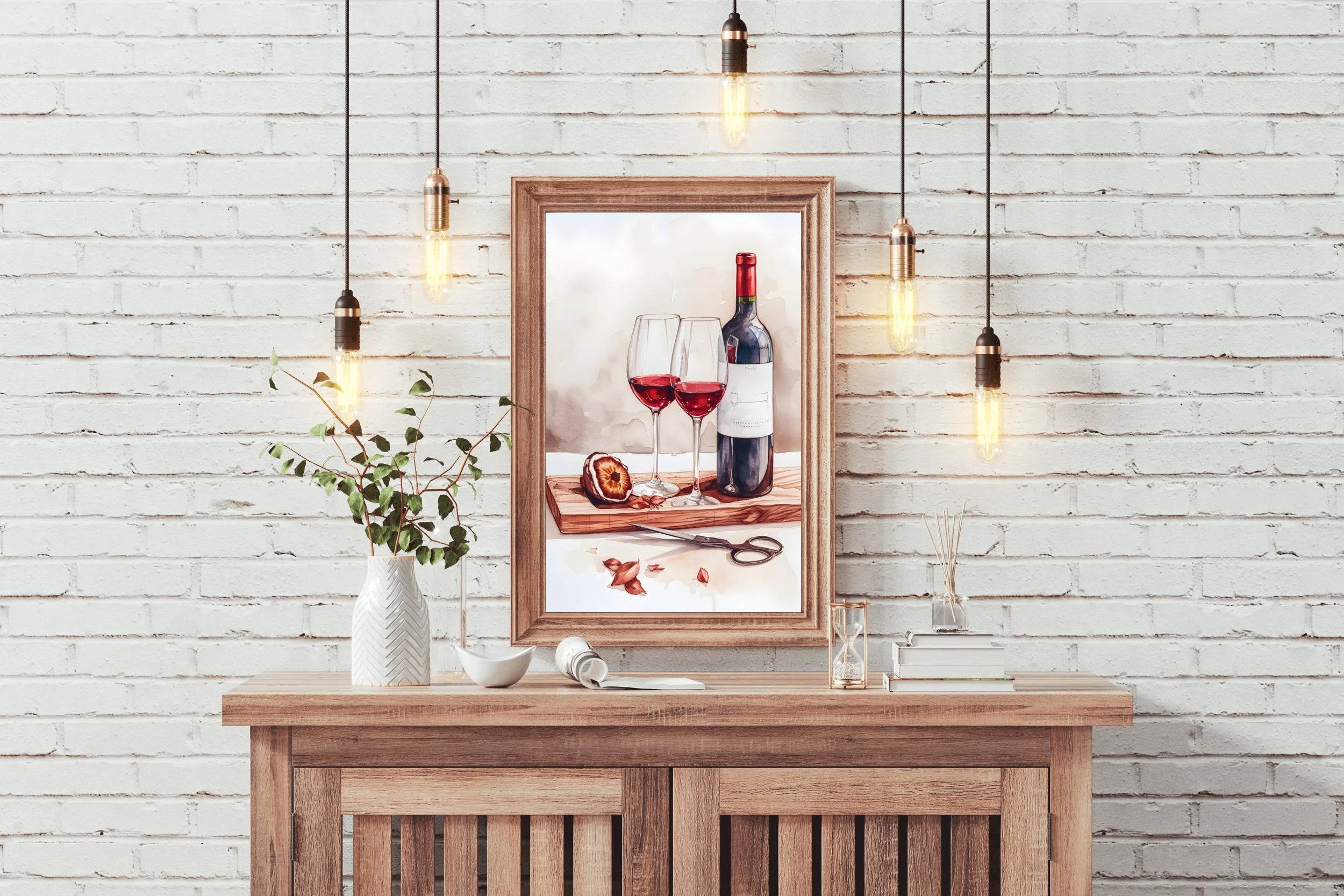 Red Wine Watercolor Painting - beink online art store