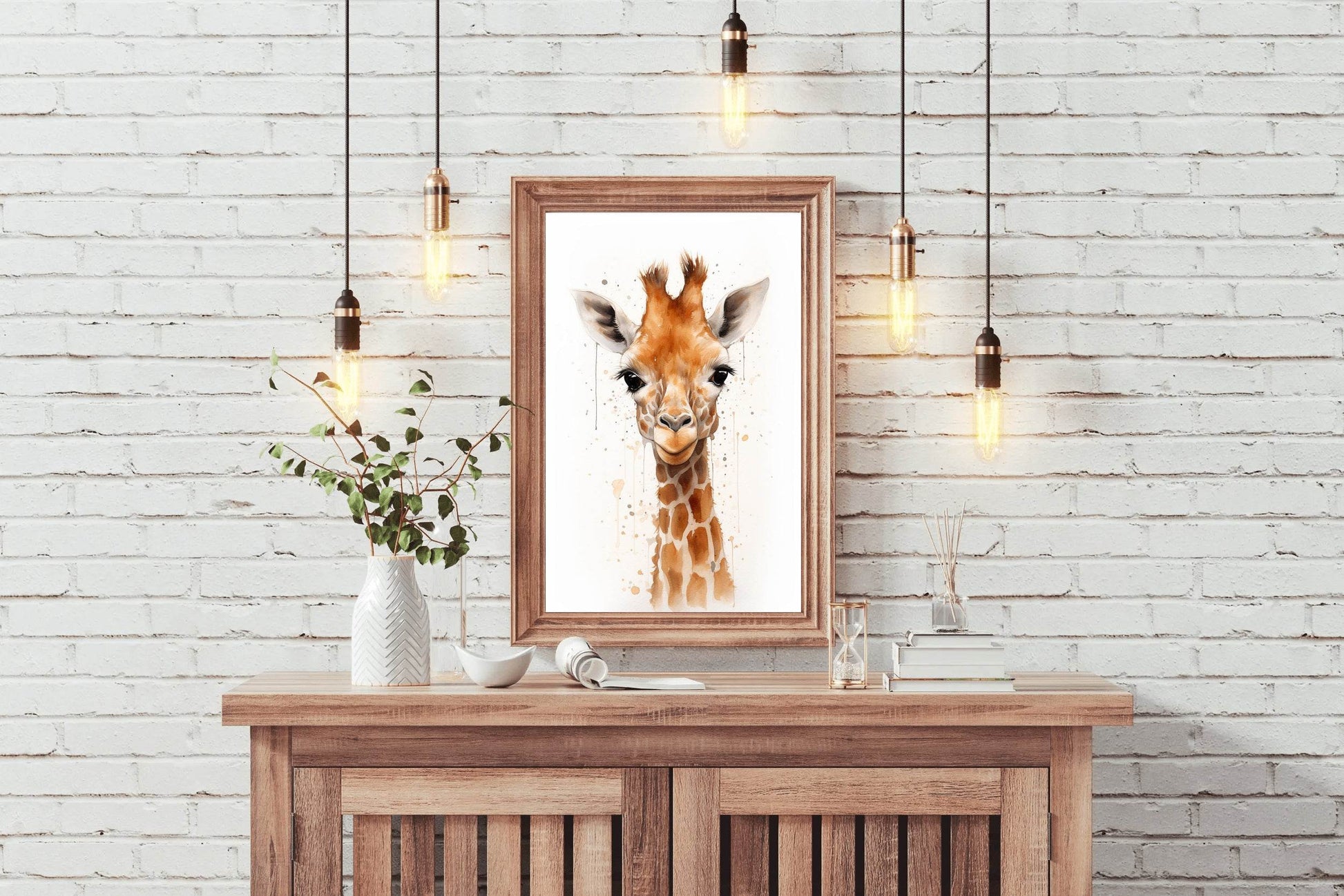 Face Painting of Giraffe Animal Wall Art - beink online art store