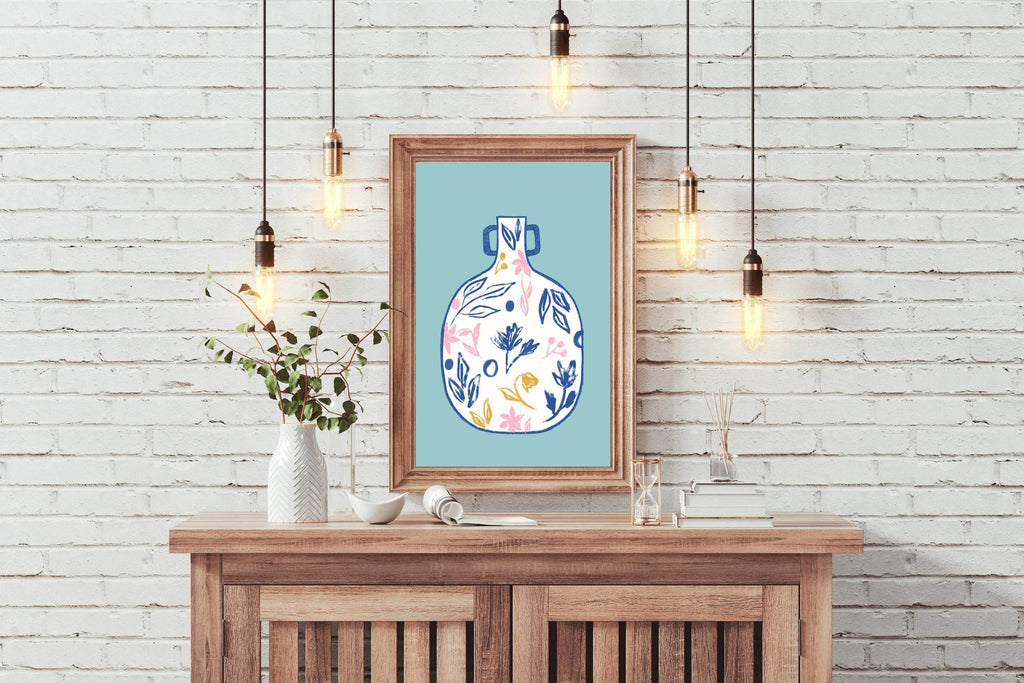 Vase With Flower Design Wall Art - beink online art store
