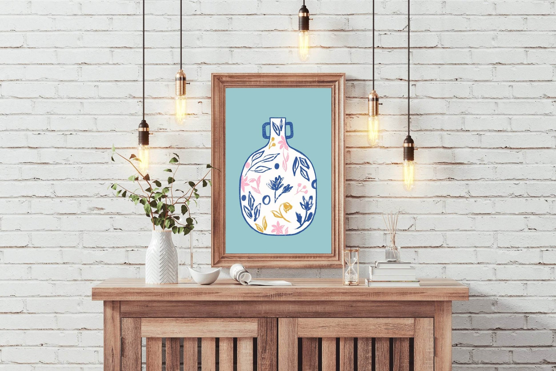 Vase With Flower Design Wall Art - beink online art store
