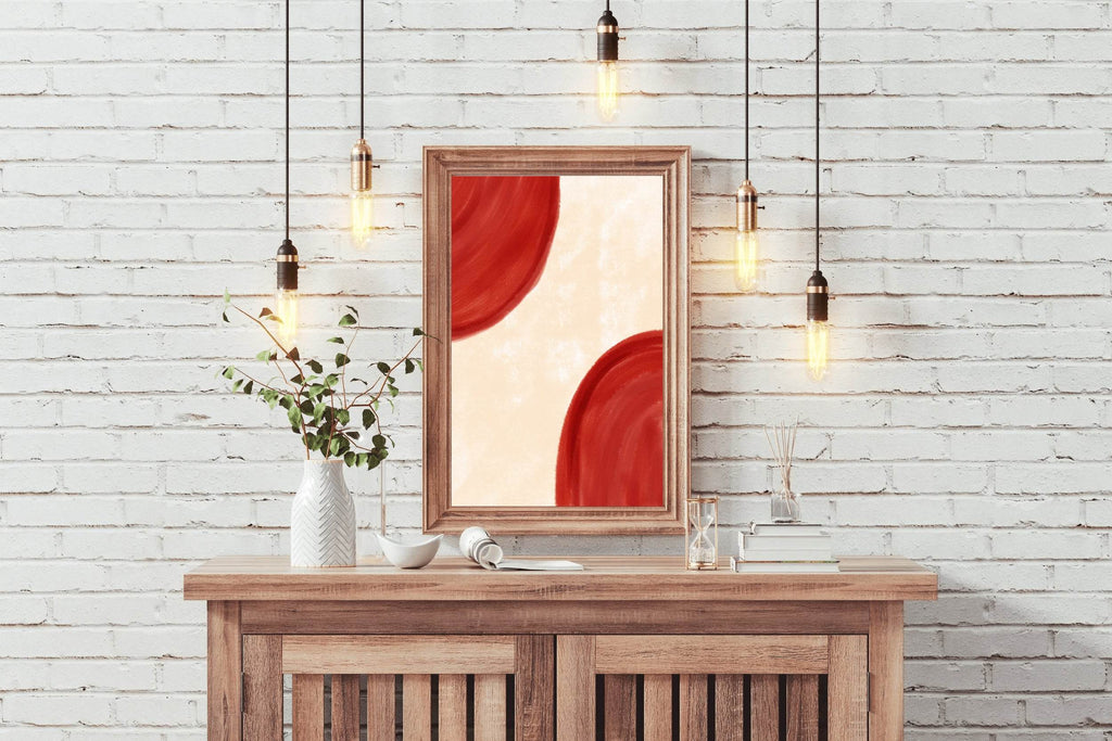 Red Semicircle Wall Art - beink online art store