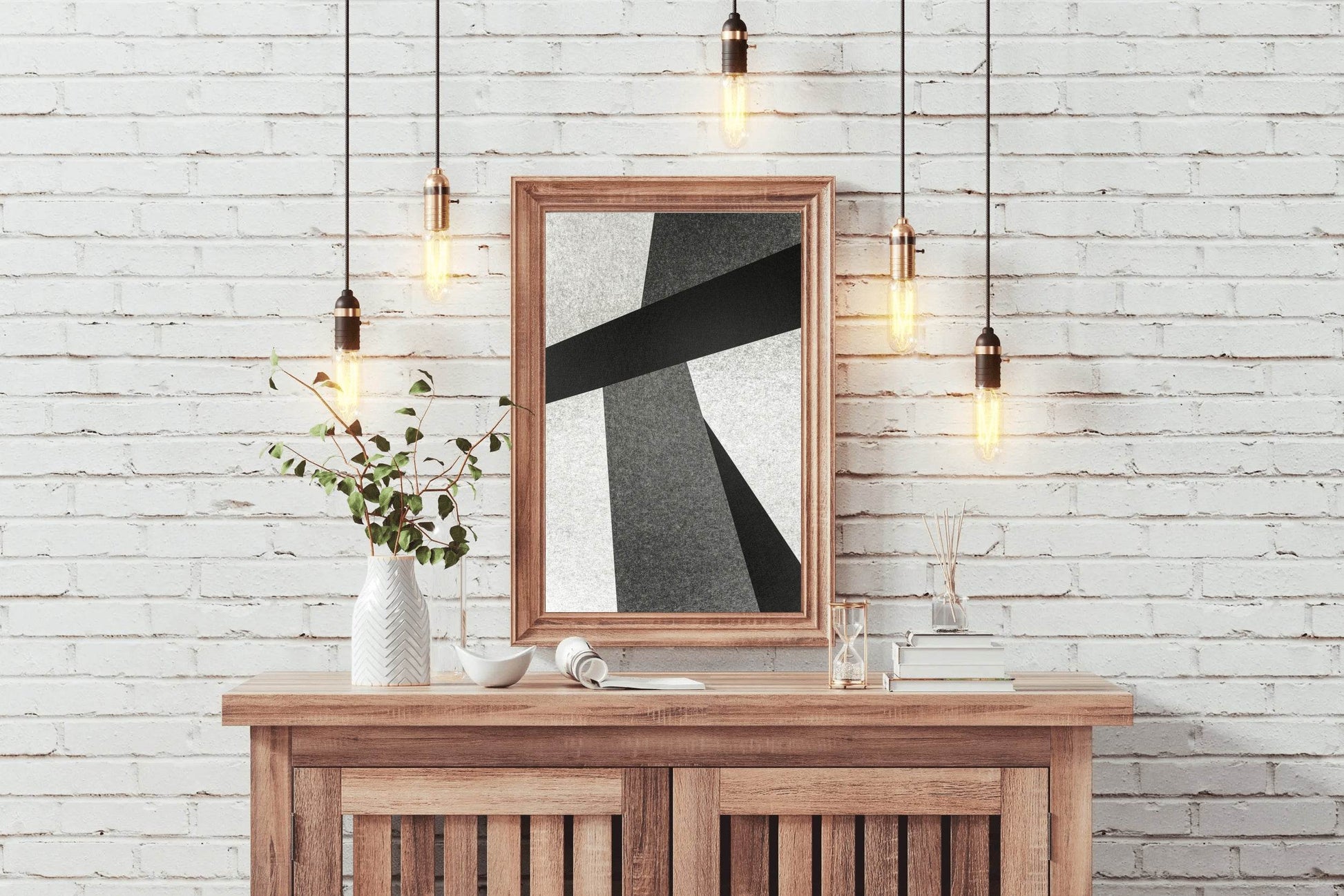 Black and White Lines Abstract Wall Art - beink online art store