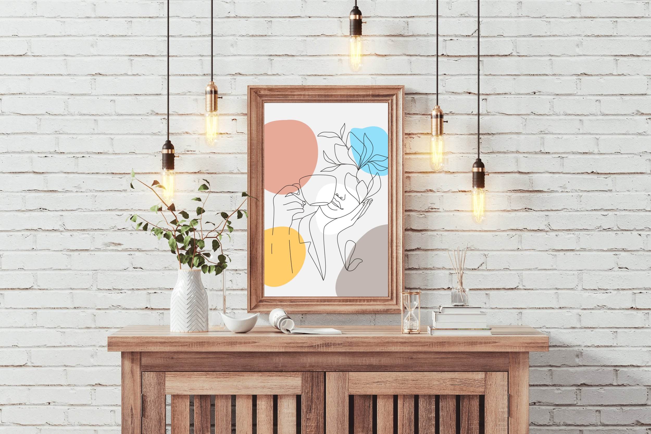 Girl Drinking Tea Wall Art - beink online art store
