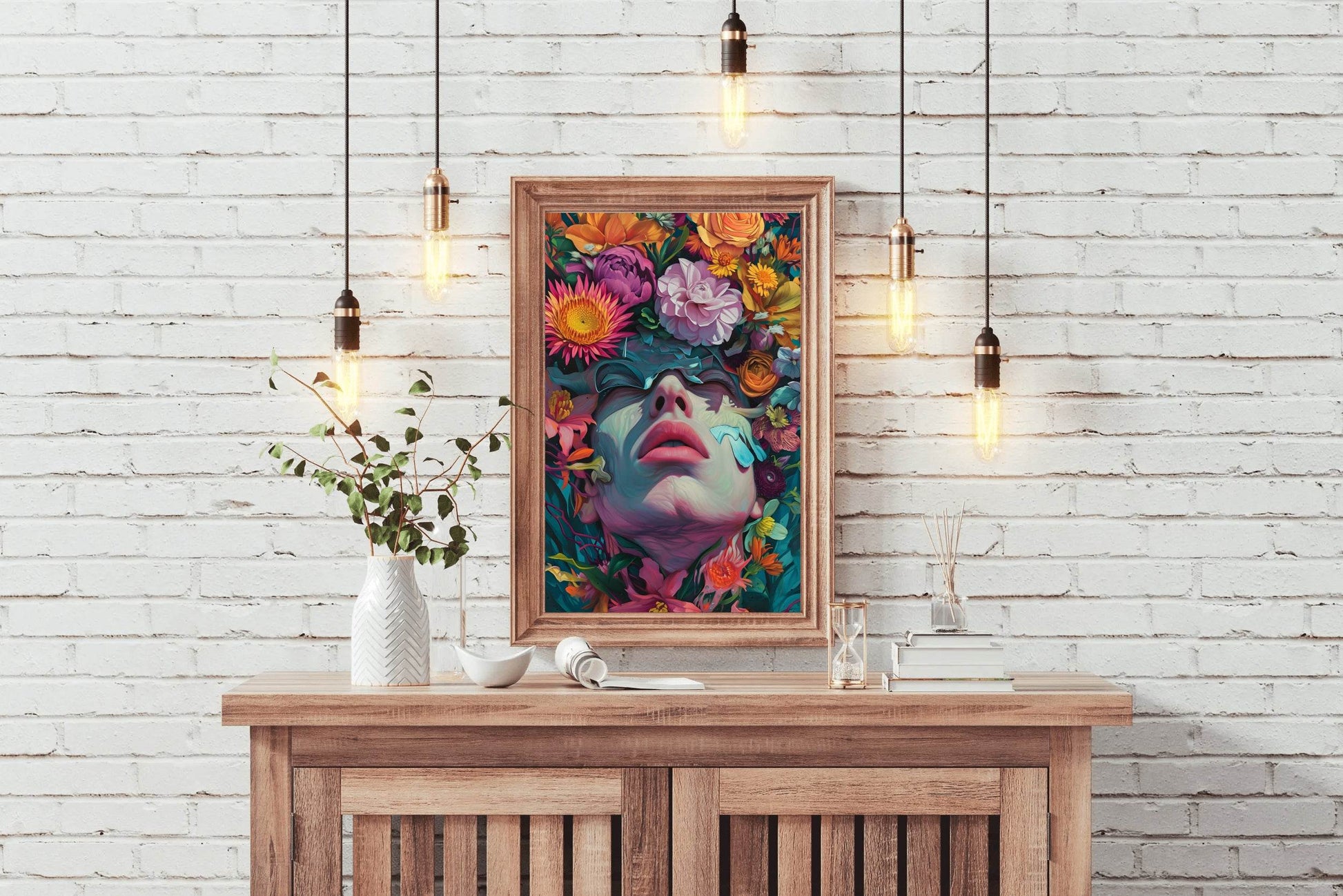 Girl Made Of Flower Wall Art - beink online art store