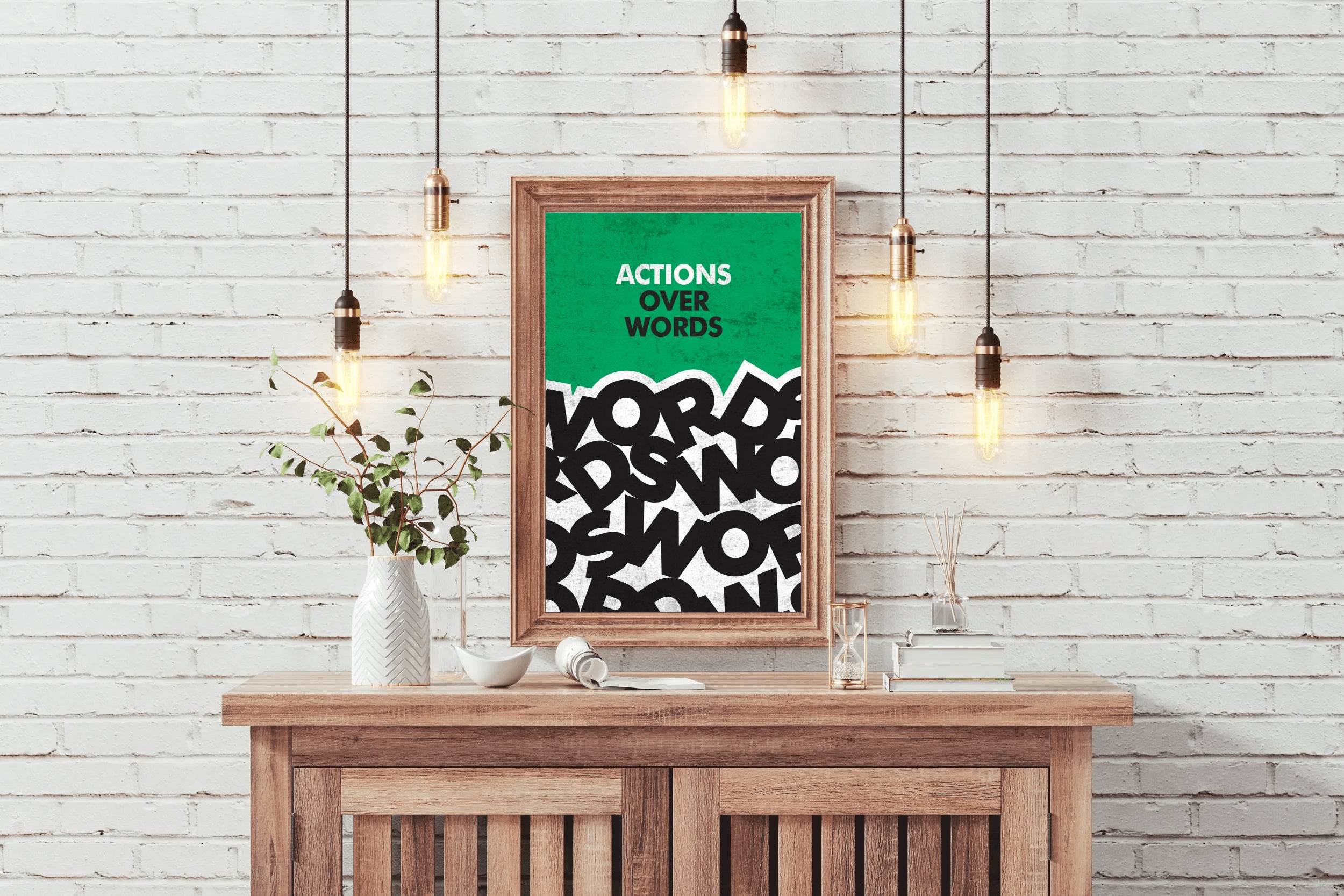 Action Quote Motivational Wall Art - beink online art store