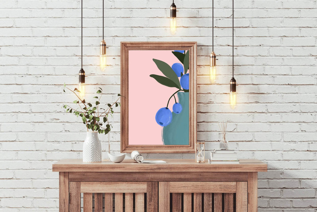 Blueberry Stem Wall Art - beink online art store