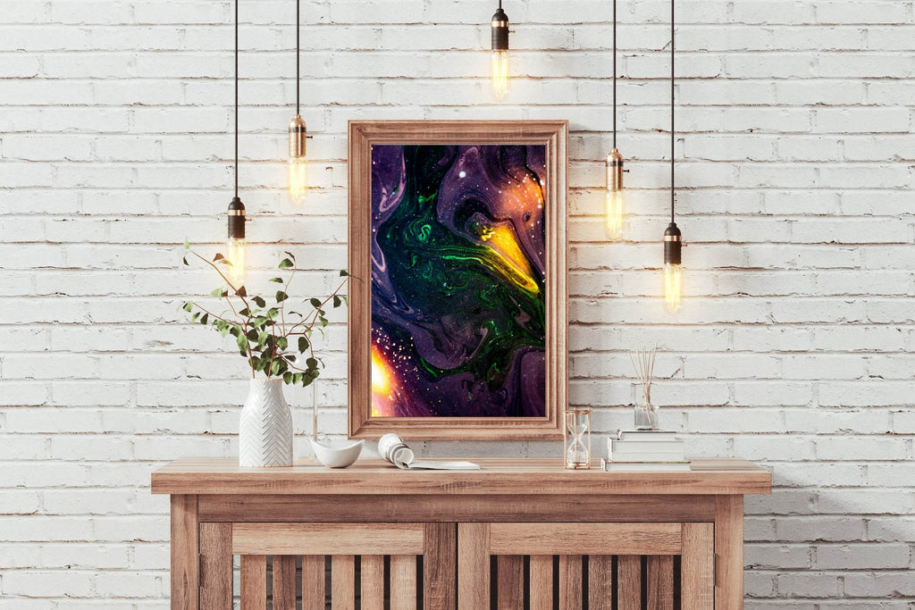Galaxy with Oil Paint Abstract Wall Art - beink online art store