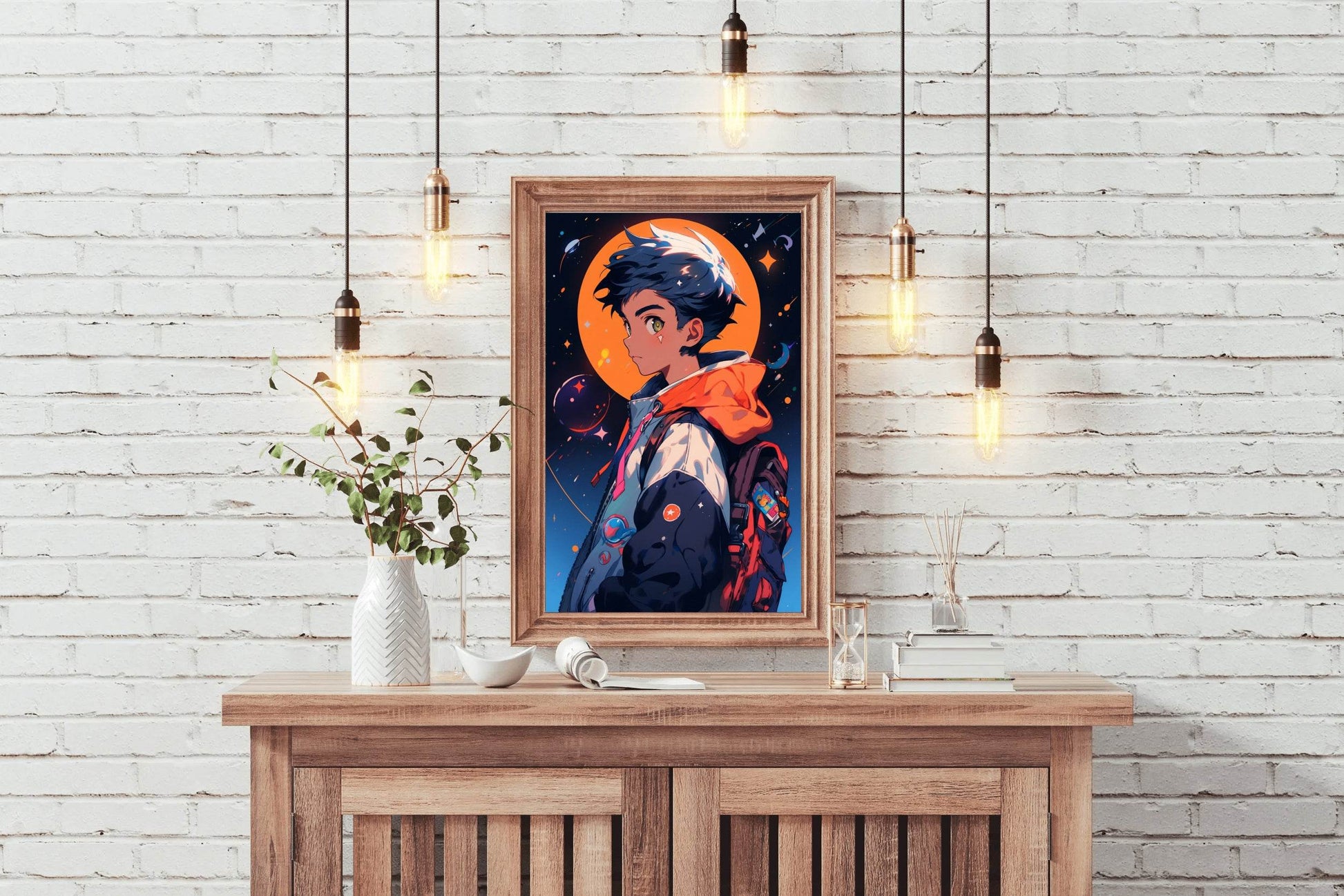 Anime Boy with Backpack Wall Art - beink online art store