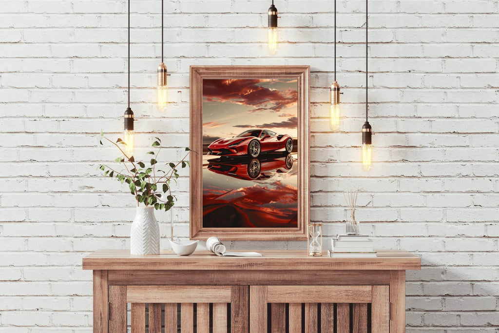 Ferrari F8 Red Sport Wall Art - beink online art store