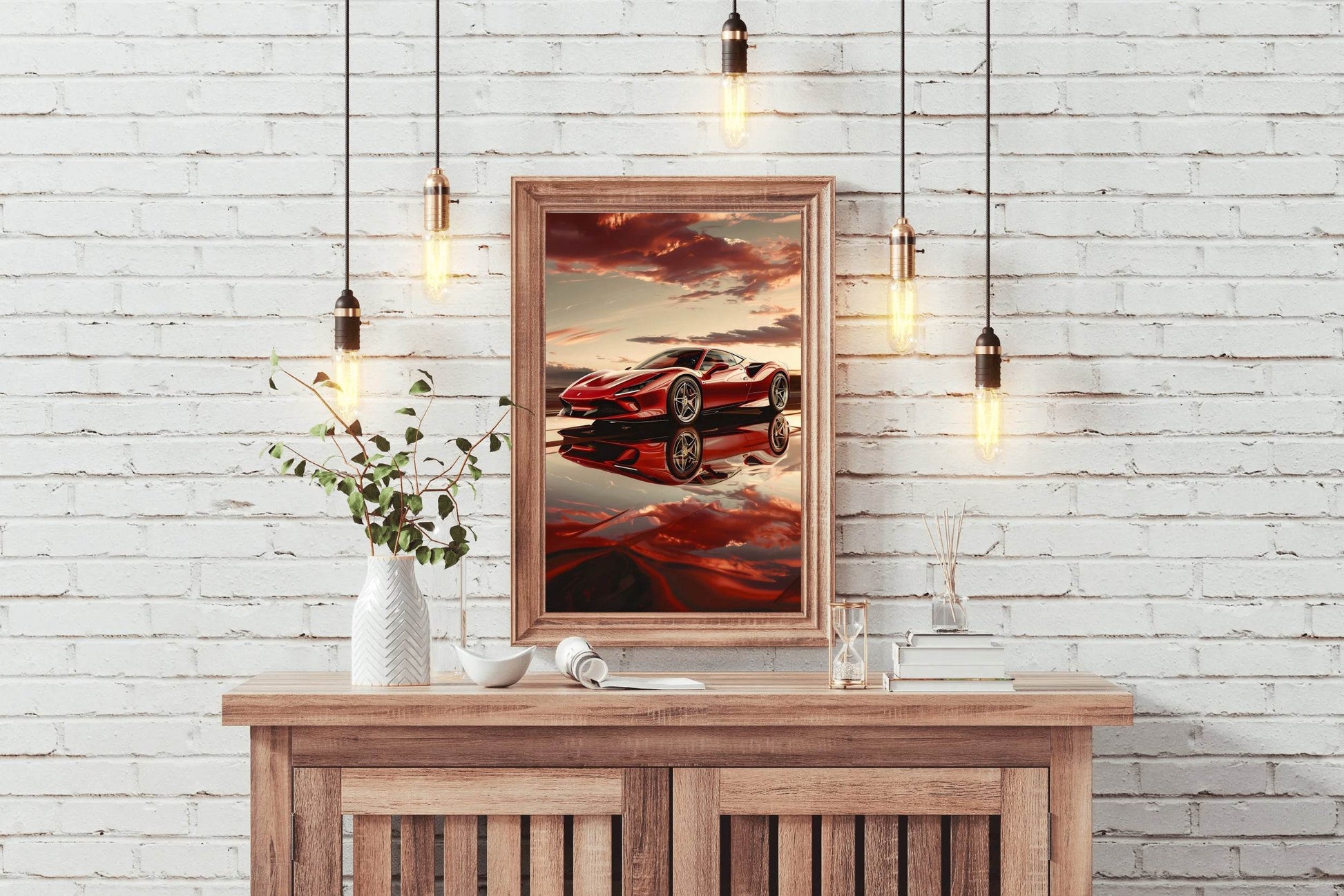 Ferrari F8 Red Sport Wall Art - beink online art store
