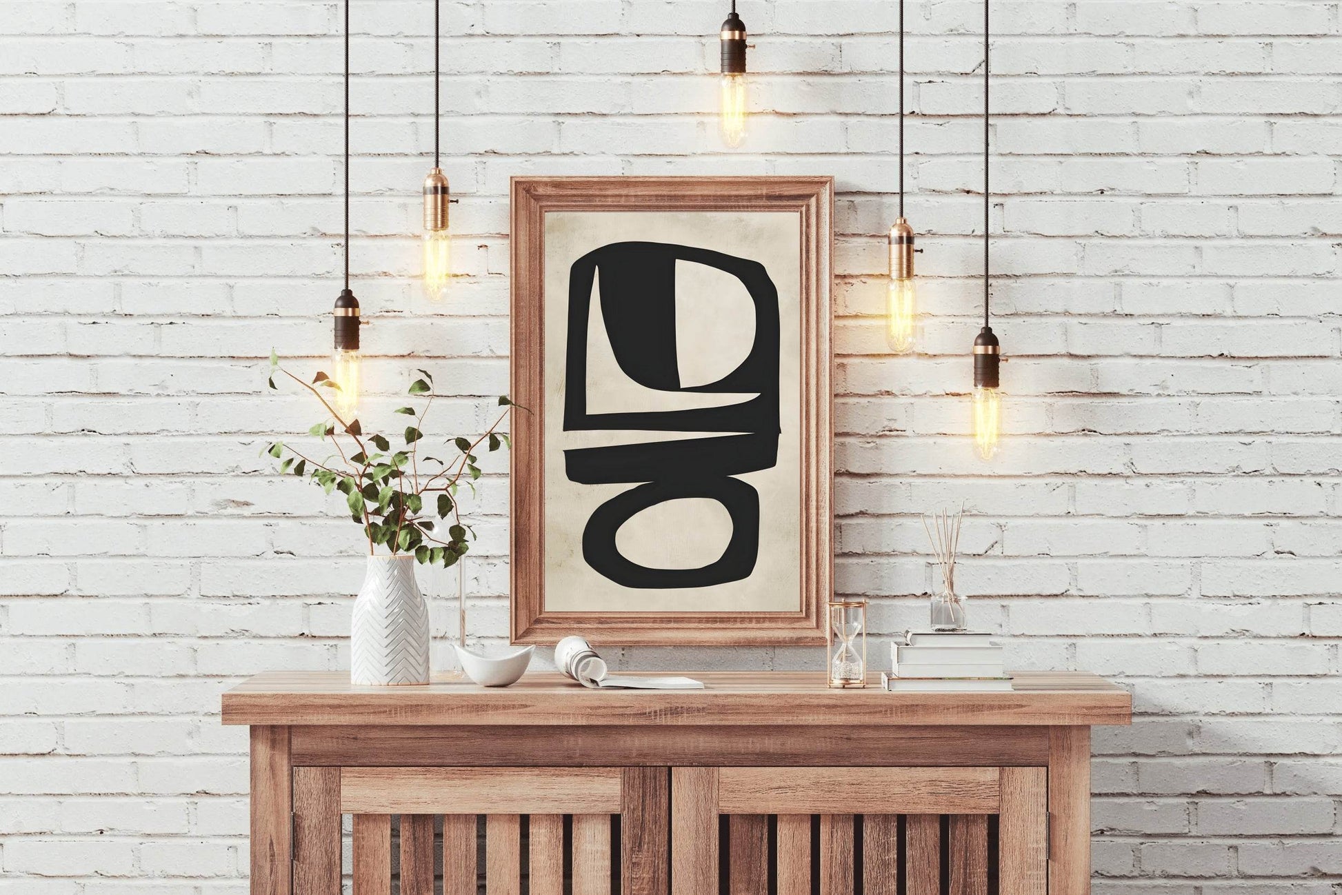 Hand Drawn Black Geometric Shapes Modern Wall Art - beink online art store