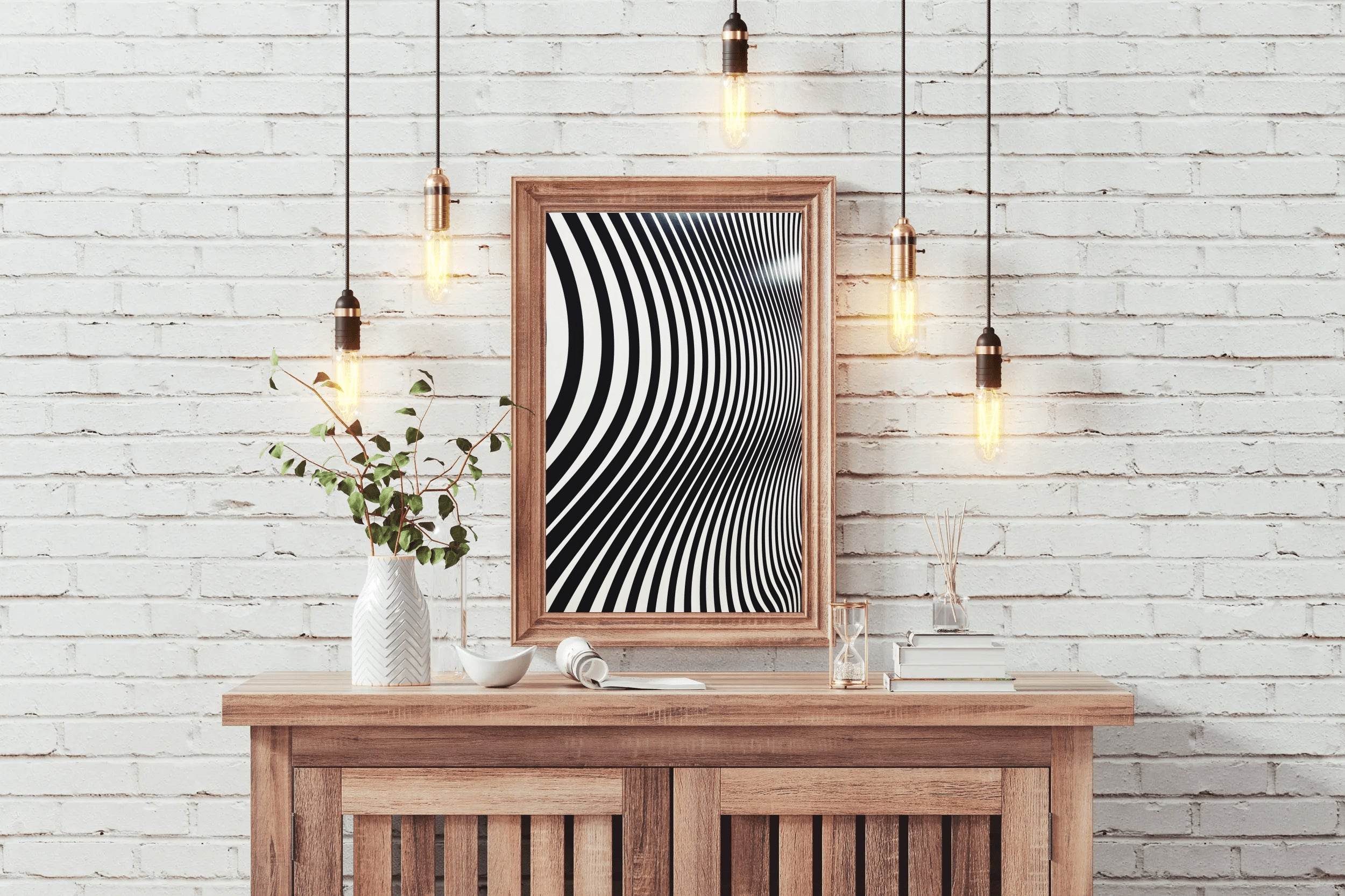 Zebra Wallpaper Black & White Wall Art - beink online art store