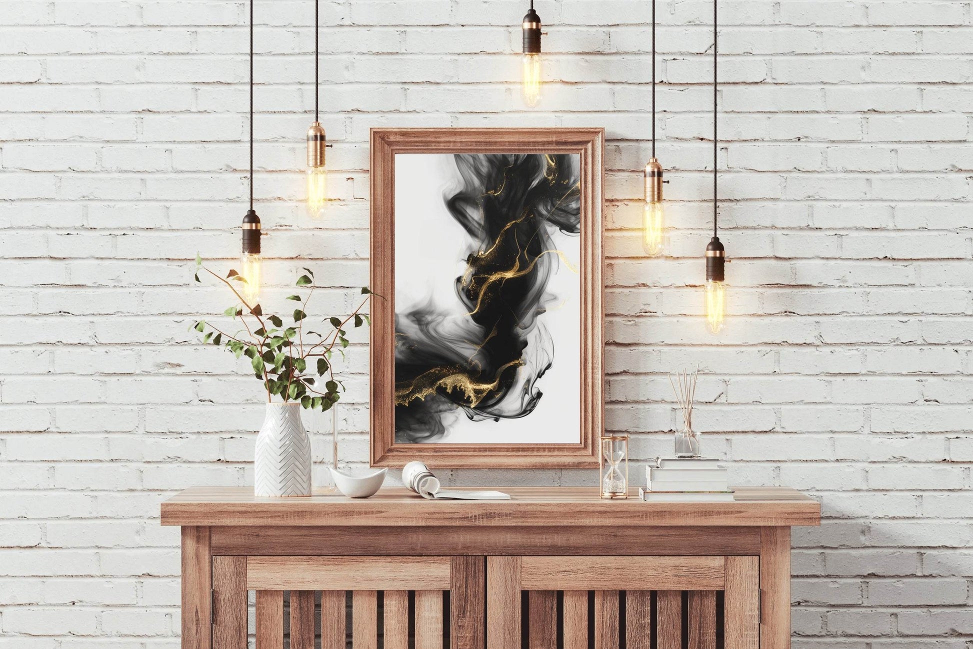 Black and Gold Smoke Wall Art - beink online art store