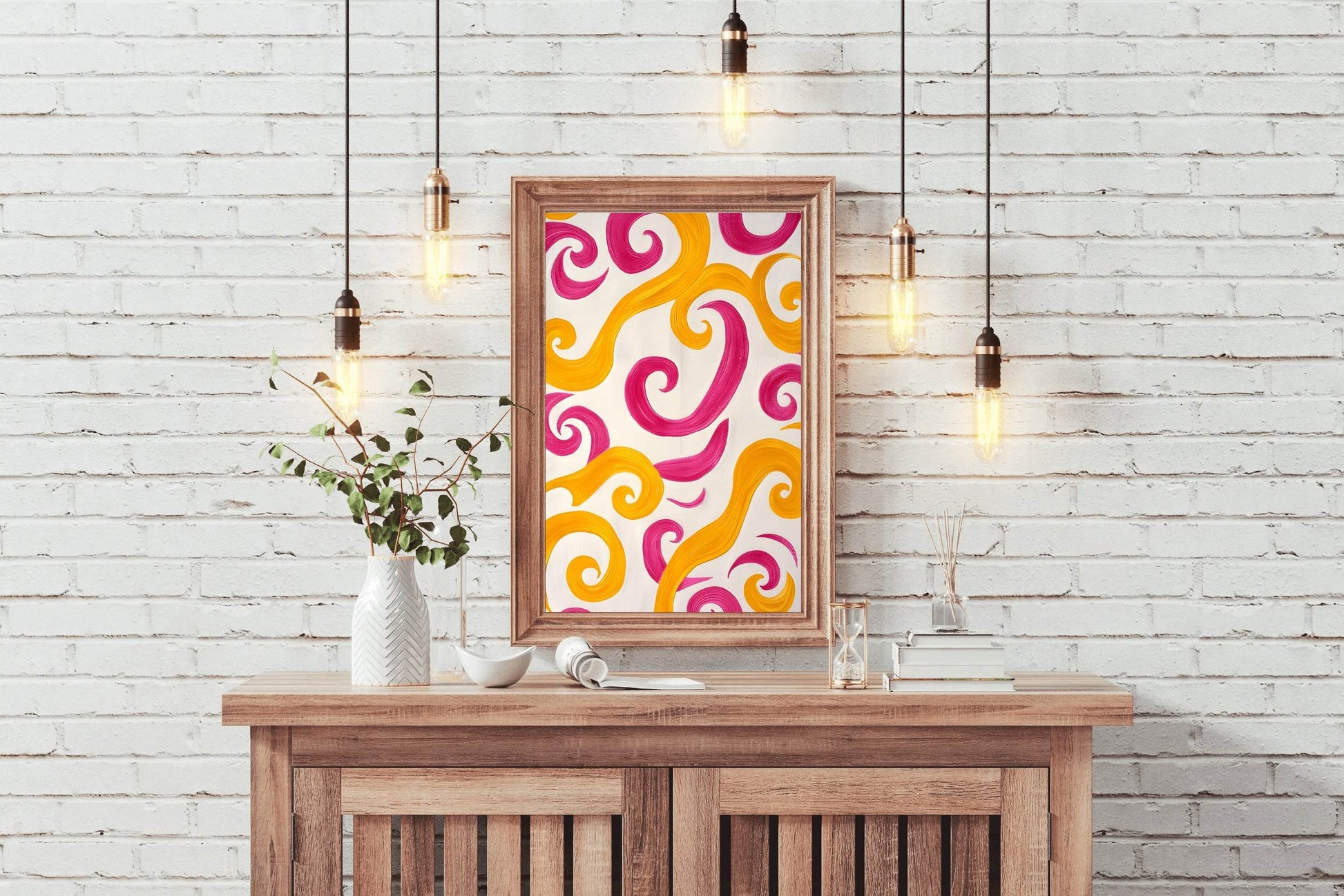 Orange and Pink Swirl Digital Art - beink online art store