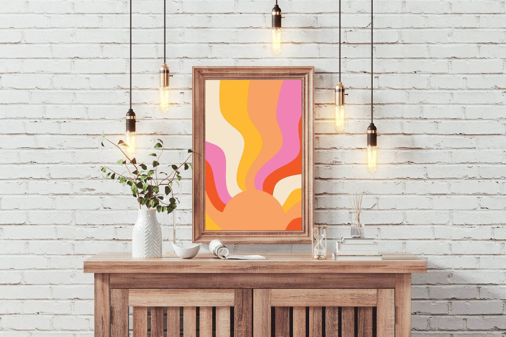 Watercolor Painting of Sun Rays Wall Art - beink online art store