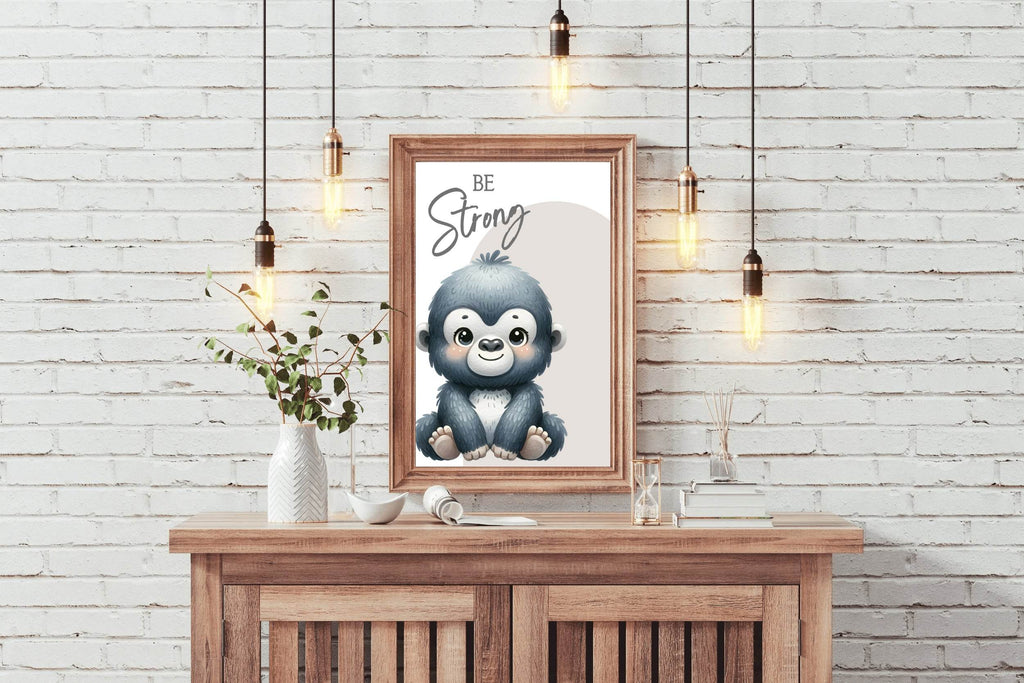 Watercolor Illustration of a Cute Baby Monkey - beink online art store