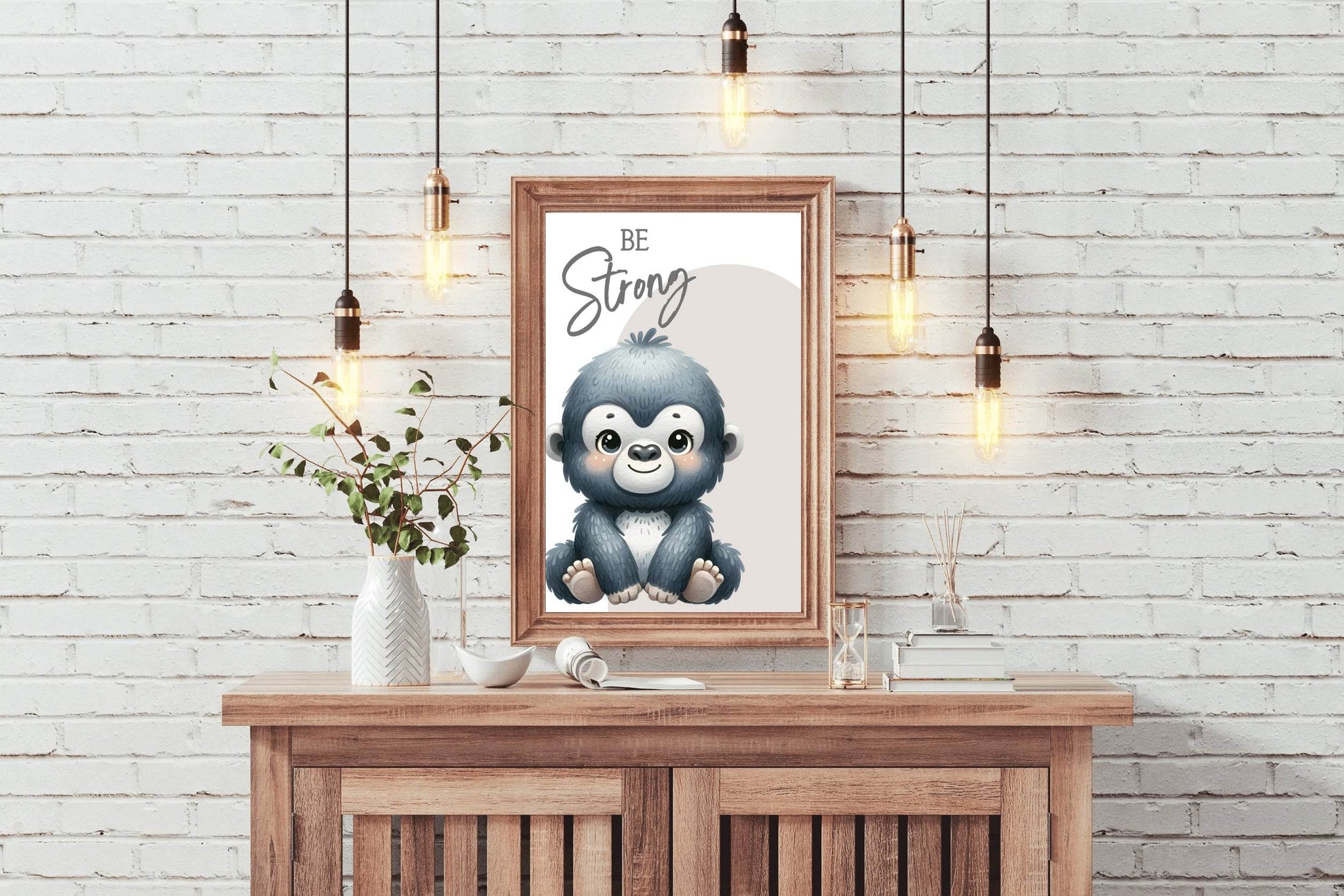 Watercolor Illustration of a Cute Baby Monkey - beink online art store