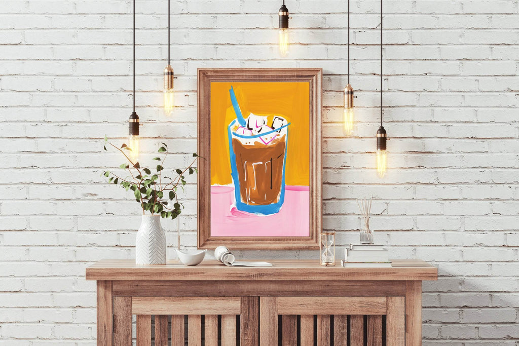 Iced Coffee with Whipped Cream Wall Art - beink online art store