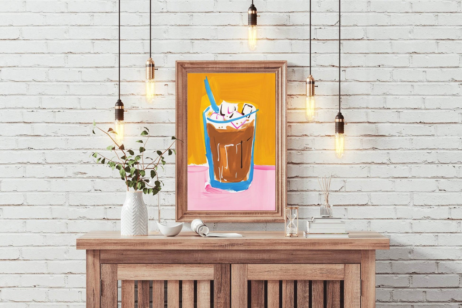 Iced Coffee with Whipped Cream Wall Art - beink online art store