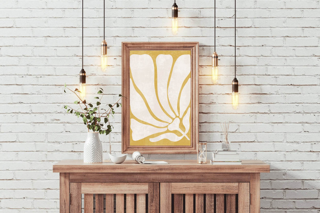 Golden Petal Harmony Wall Art - beink online art store