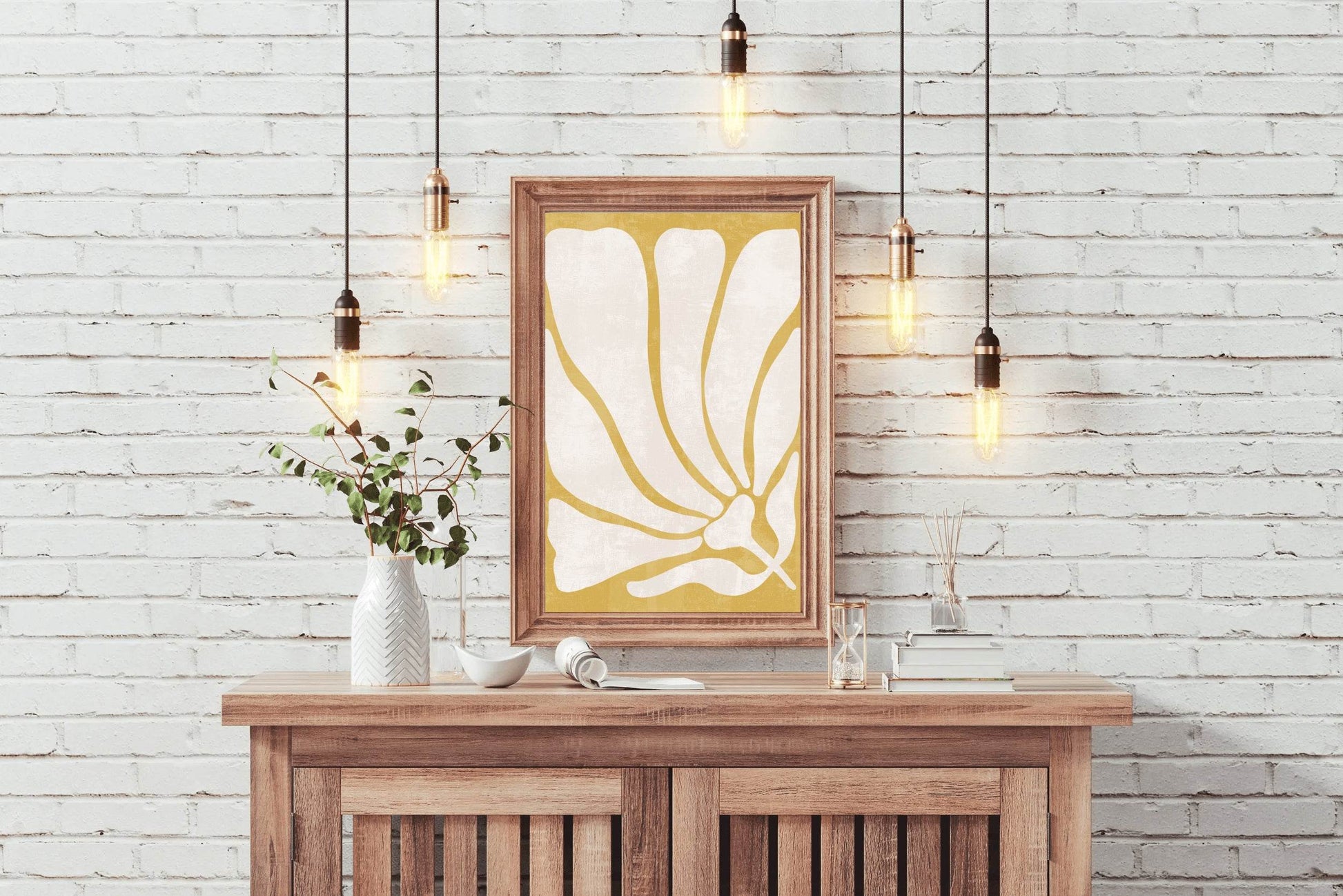 Golden Petal Harmony Wall Art - beink online art store