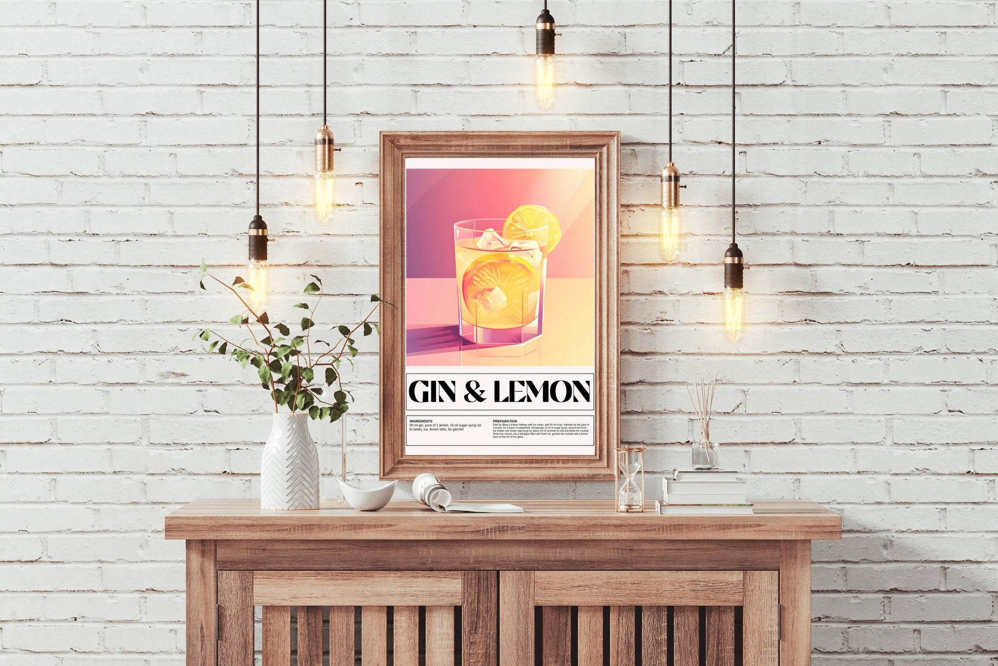 Lemon Gin Drink Wall Art - beink online art store