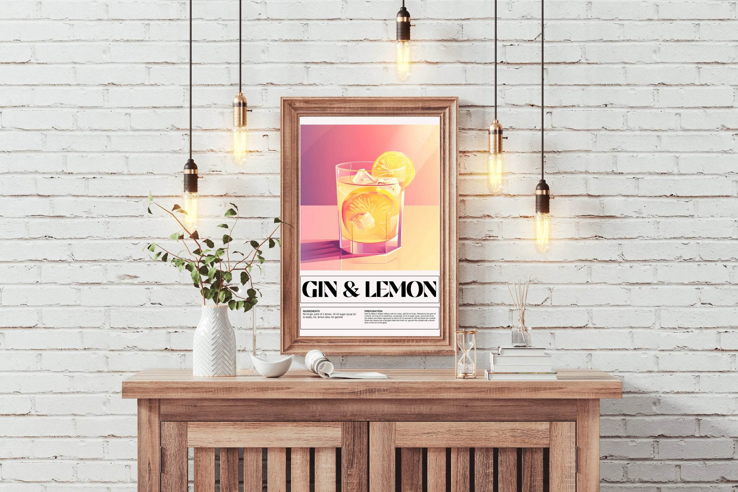 Lemon Gin Drink Wall Art - beink online art store