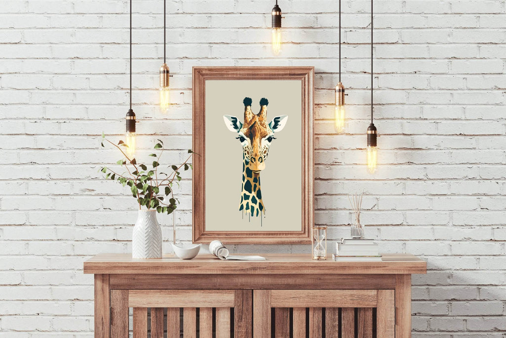 Painting of Giraffe Face Wall Art - beink online art store