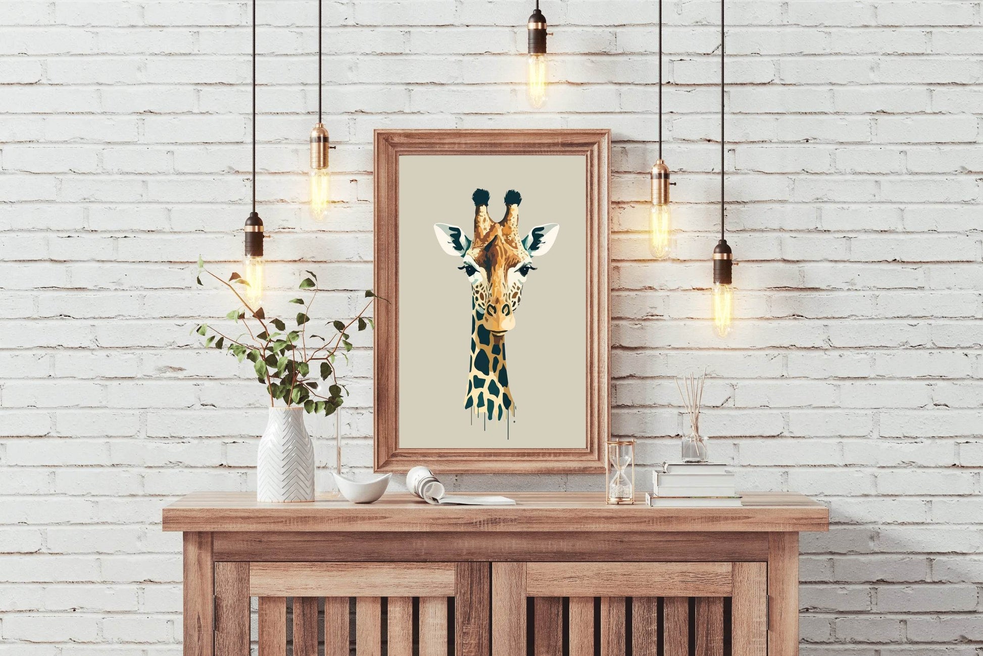 Painting of Giraffe Face Wall Art - beink online art store