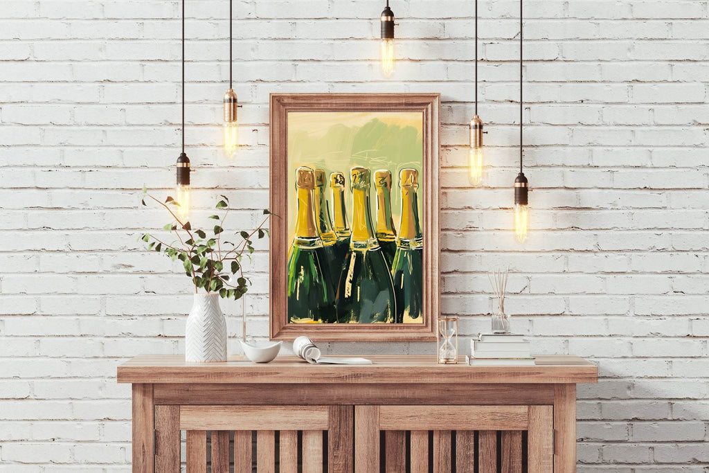 Champagne Bottles Wall Art - beink online art store