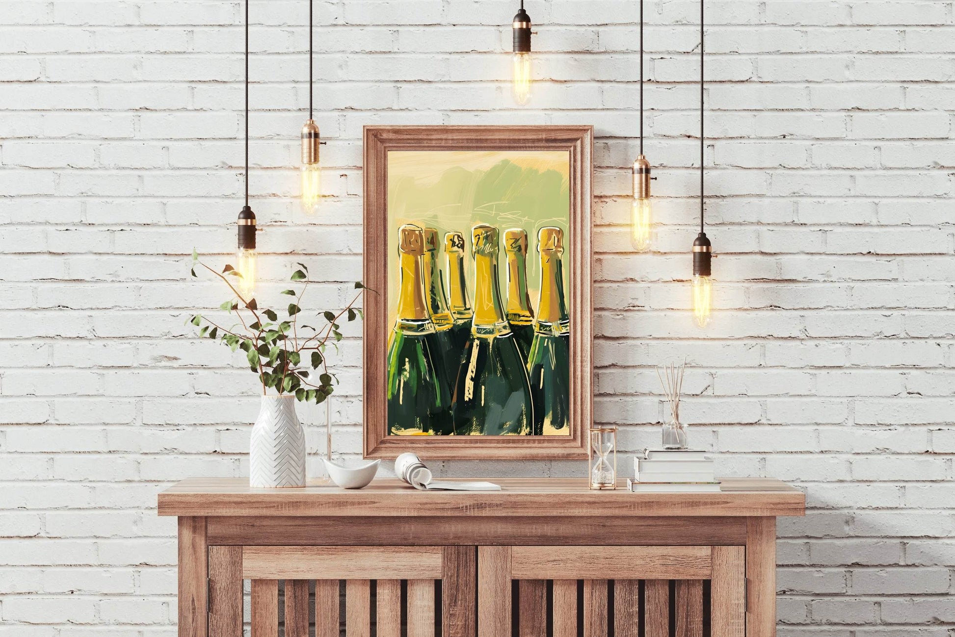 Champagne Bottles Wall Art - beink online art store