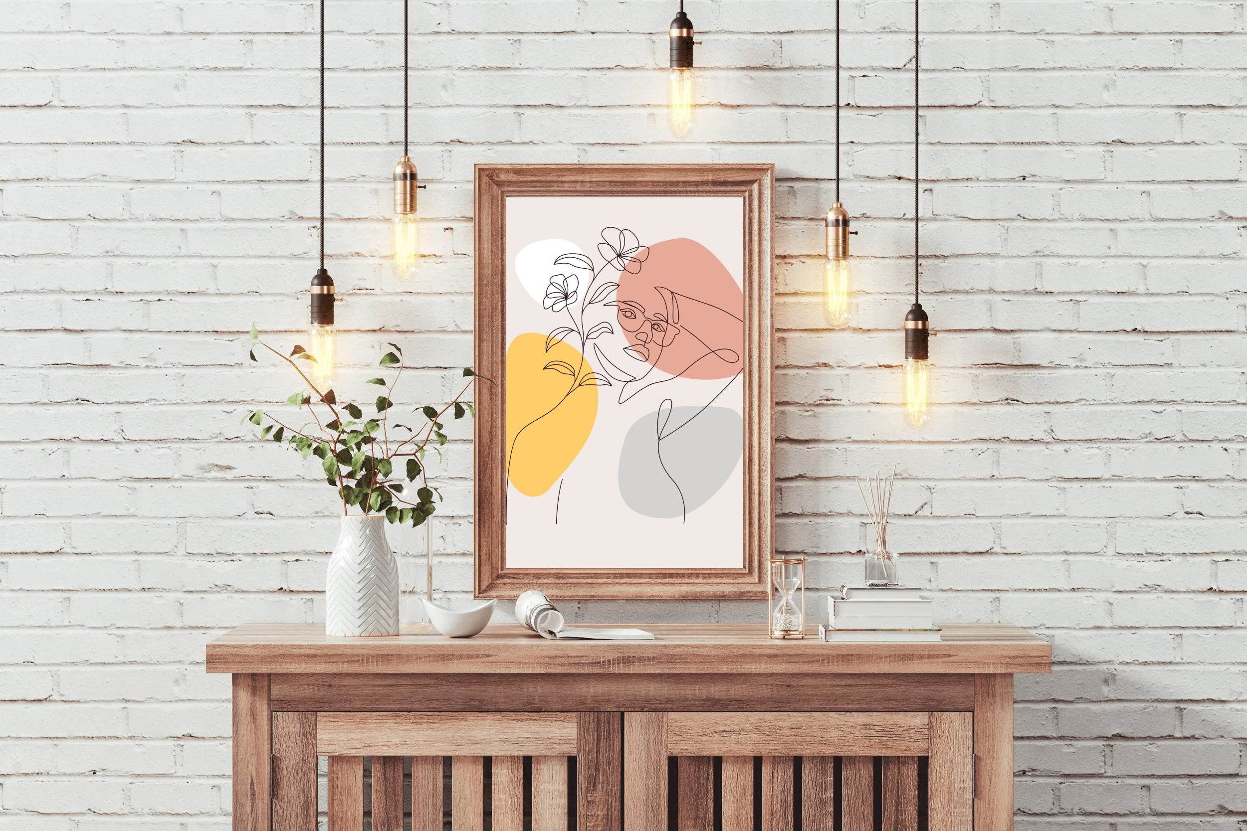 Beautiful Woman With Flowers on Her Head Wall Art - beink online art store